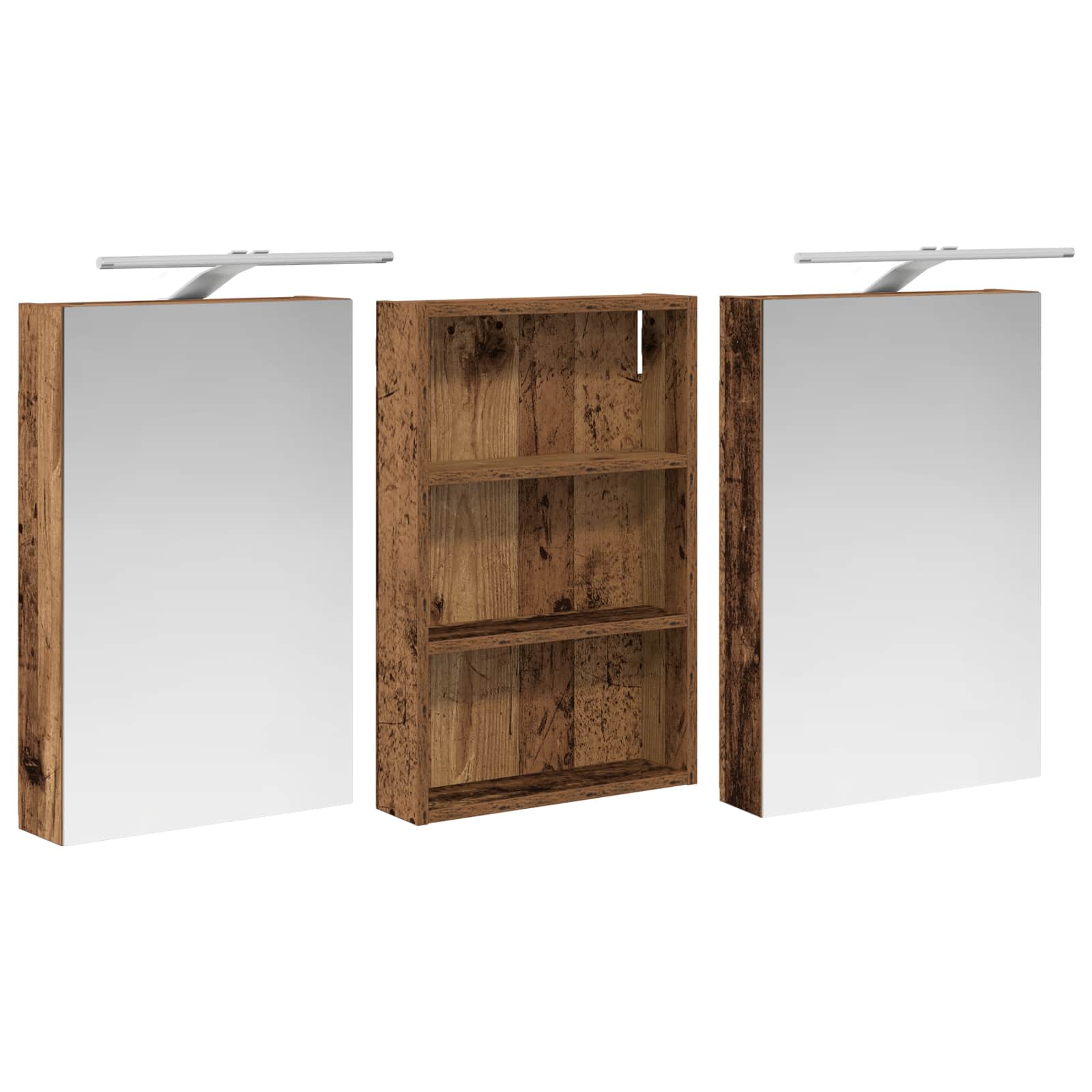 Σετ Ντουλαπιών Μπάνιου με ράφι 3 pcs 120 x 10,5 x 60,5 εκ - Pakobazaar