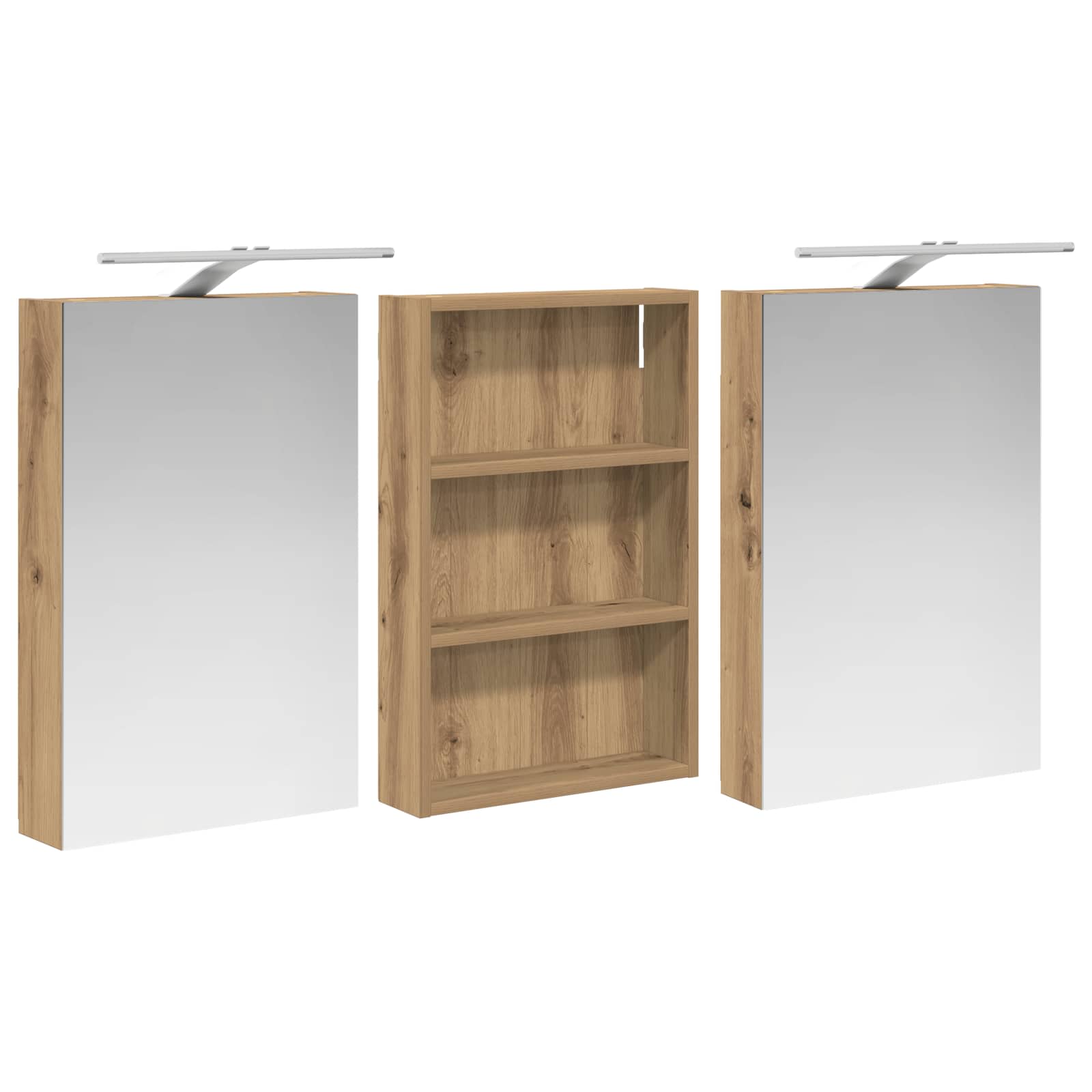 Σετ Ντουλαπιών Μπάνιου με ράφι 3 pcs 120 x 10,5 x 60,5 εκ - Pakobazaar