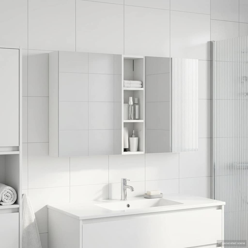 Σετ Ντουλαπιών Μπάνιου με ράφι 3 pcs 120 x 14,5 x 70 εκ - Pakobazaar