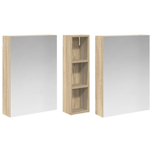 Σετ Ντουλαπιών Μπάνιου με ράφι 3 pcs 120 x 14,5 x 70 εκ - Pakobazaar