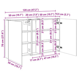 Σετ Ντουλαπιών Μπάνιου με ράφι 3 pcs 120 x 14,5 x 70 εκ - Pakobazaar