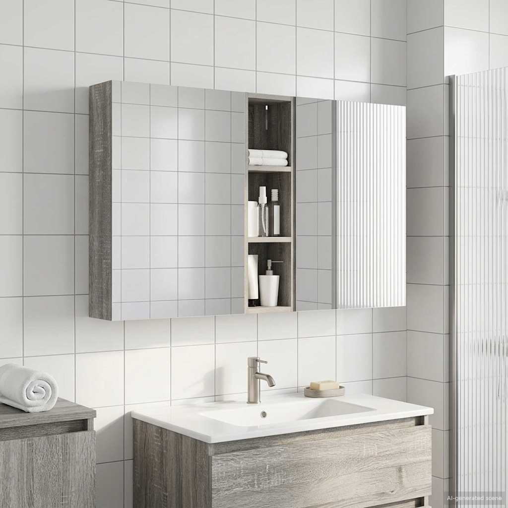 Σετ Ντουλαπιών Μπάνιου με ράφι 3 pcs 120 x 14,5 x 70 εκ - Pakobazaar