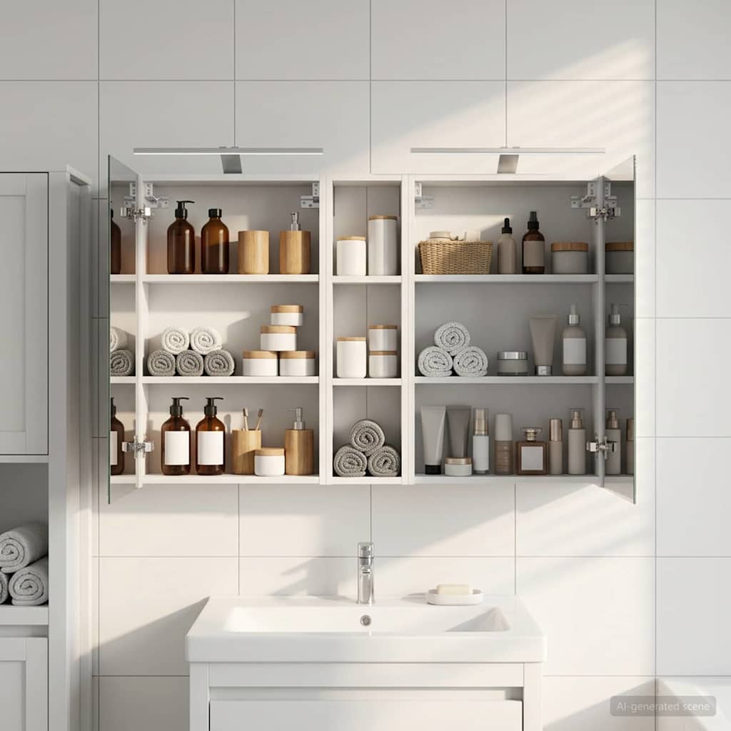 Σετ Ντουλαπιών Μπάνιου με ράφι 3 pcs 120 x 14,5 x 70 εκ - Pakobazaar