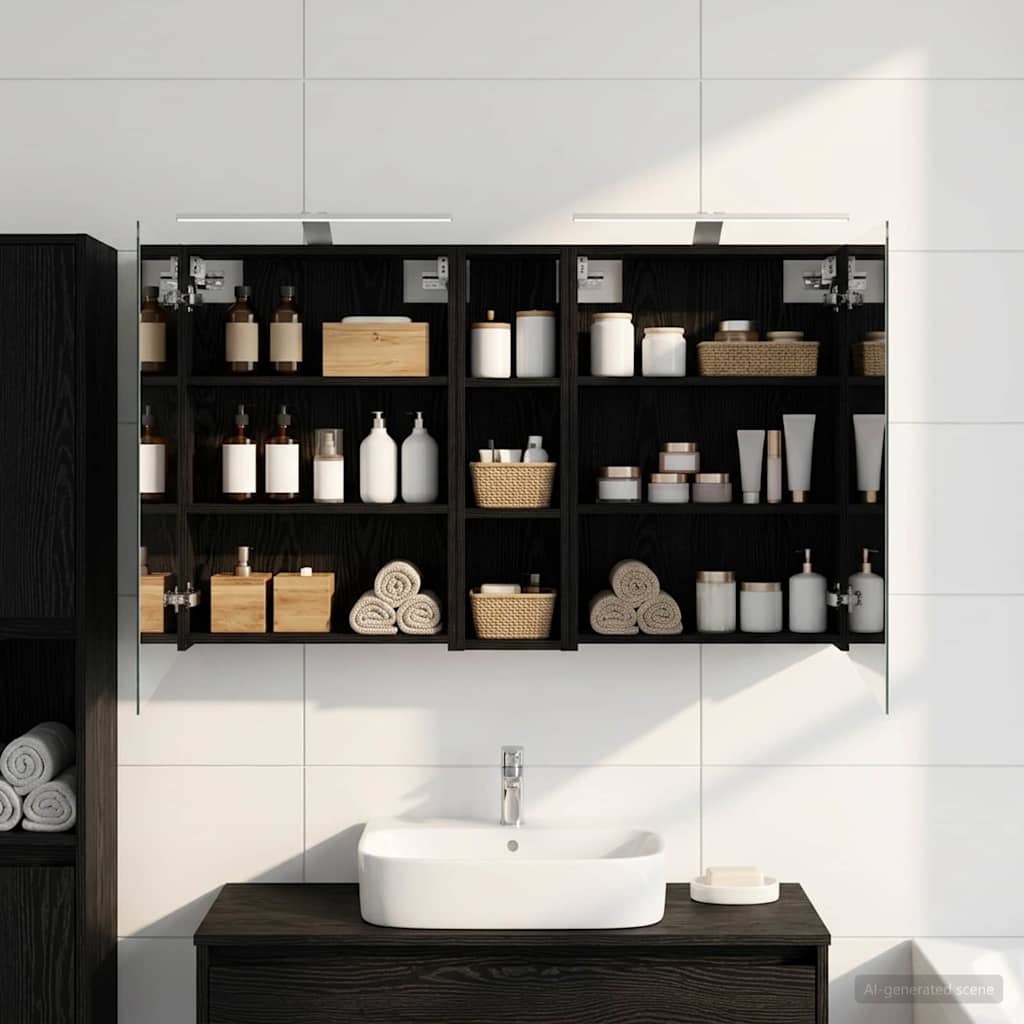 Σετ Ντουλαπιών Μπάνιου με ράφι 3 pcs 120 x 14,5 x 70 εκ - Pakobazaar