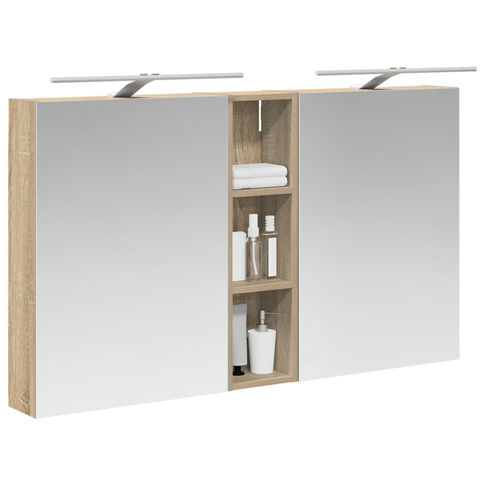 Σετ Ντουλαπιών Μπάνιου με ράφι 3 pcs 120 x 14,5 x 70 εκ - Pakobazaar
