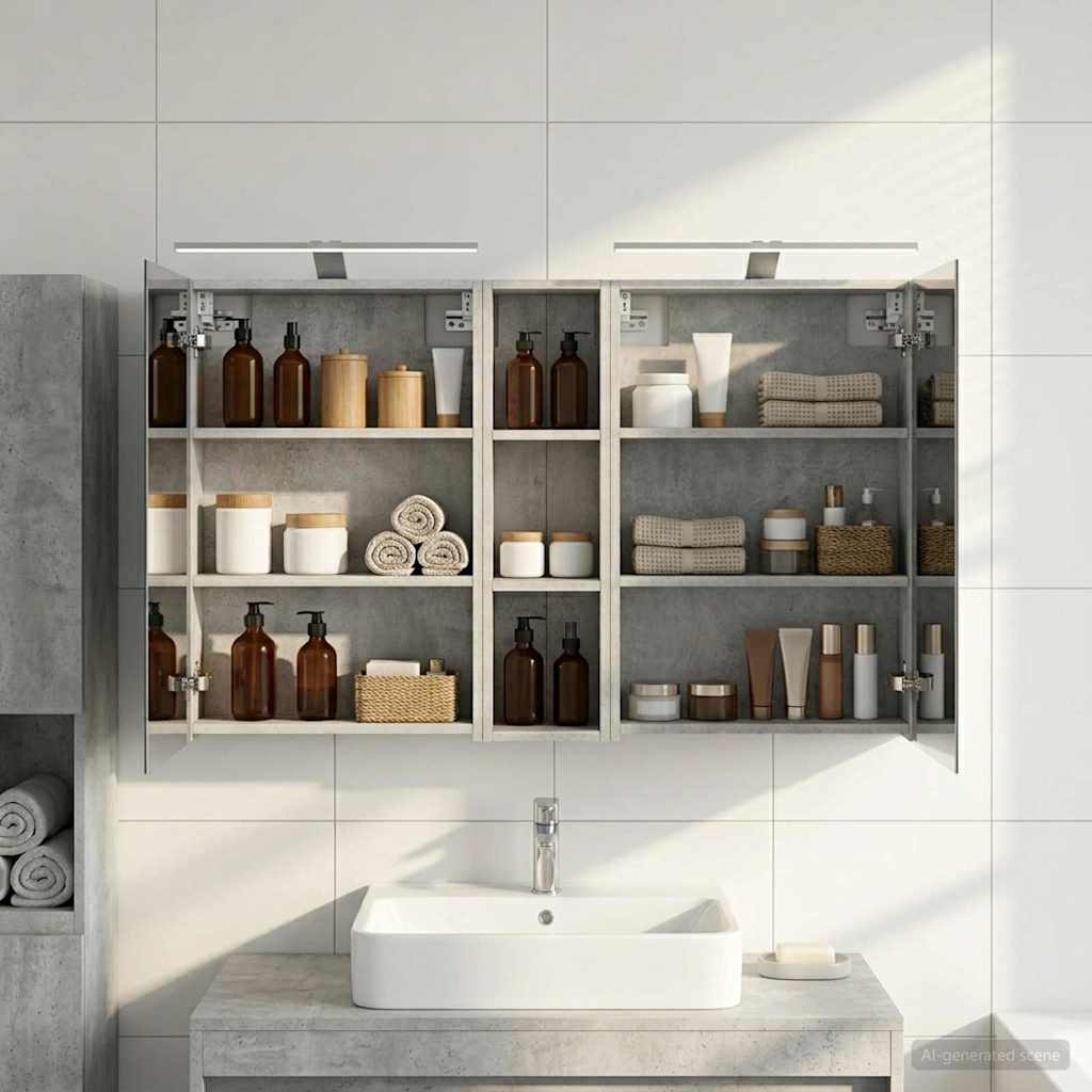 Σετ Ντουλαπιών Μπάνιου με ράφι 3 pcs 120 x 14,5 x 70 εκ - Pakobazaar
