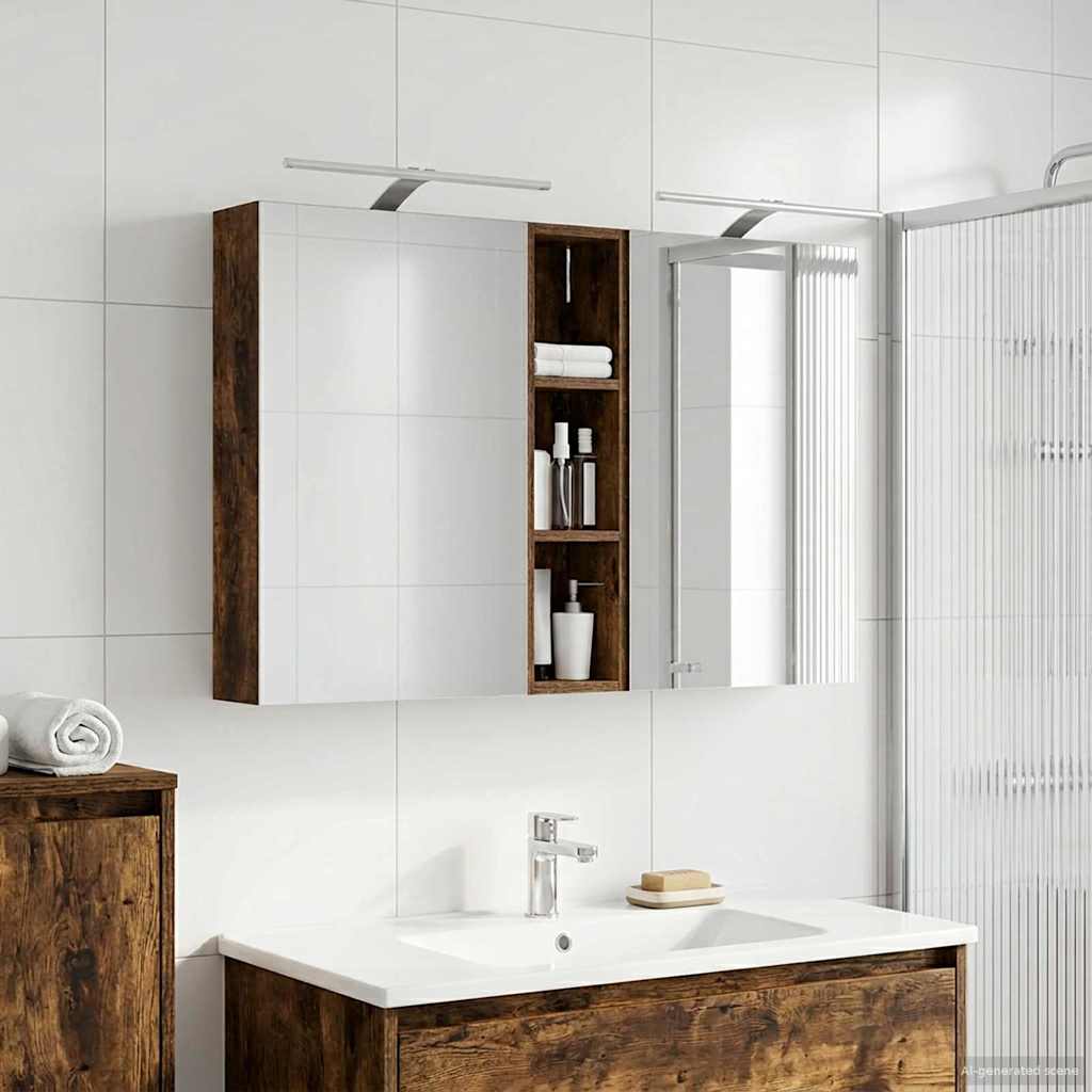 Σετ Ντουλαπιών Μπάνιου με ράφι 3 pcs 120 x 14,5 x 70 εκ - Pakobazaar