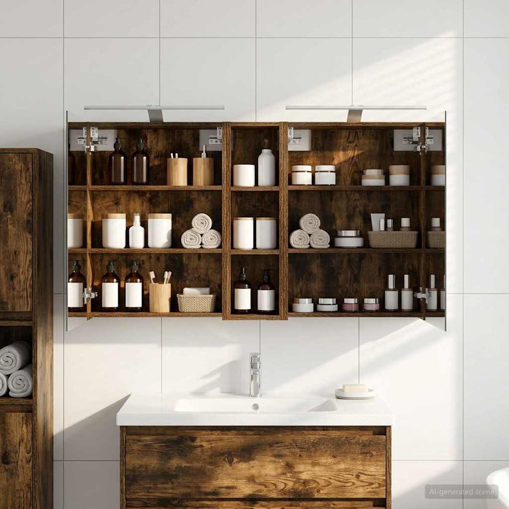 Σετ Ντουλαπιών Μπάνιου με ράφι 3 pcs 120 x 14,5 x 70 εκ - Pakobazaar