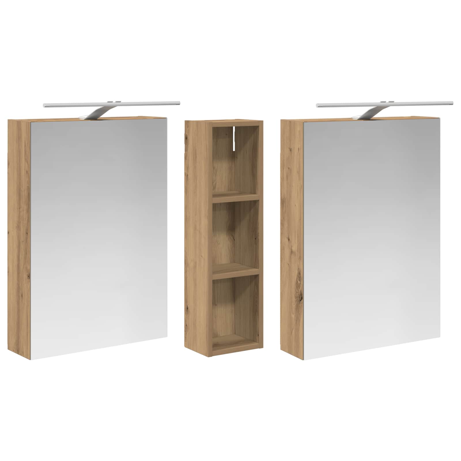 Σετ Ντουλαπιών Μπάνιου με ράφι 3 pcs 120 x 14,5 x 70 εκ - Pakobazaar
