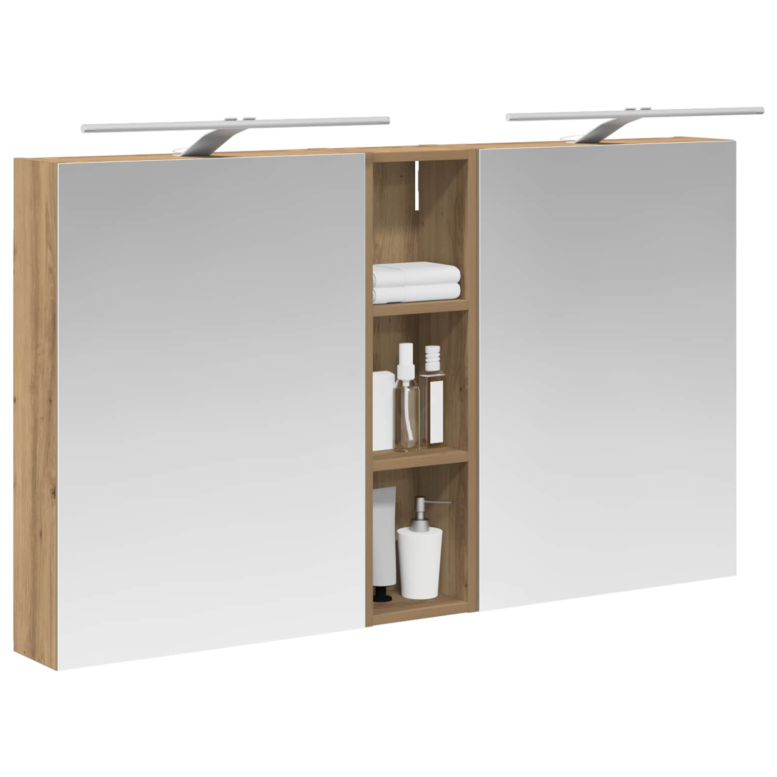 Σετ Ντουλαπιών Μπάνιου με ράφι 3 pcs 120 x 14,5 x 70 εκ - Pakobazaar