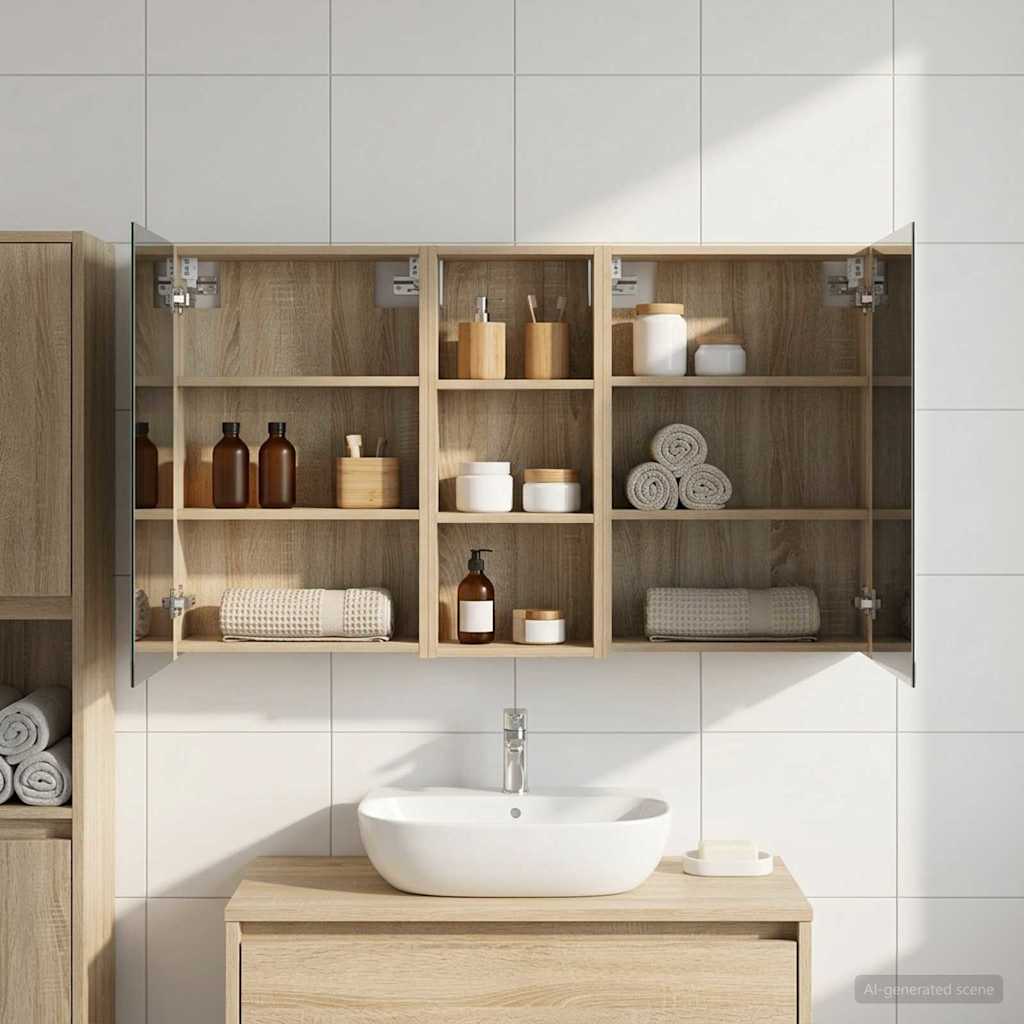 Σετ Ντουλαπιών Μπάνιου 3 τμχ. 130 x 14,5 x 70 εκ - Pakobazaar