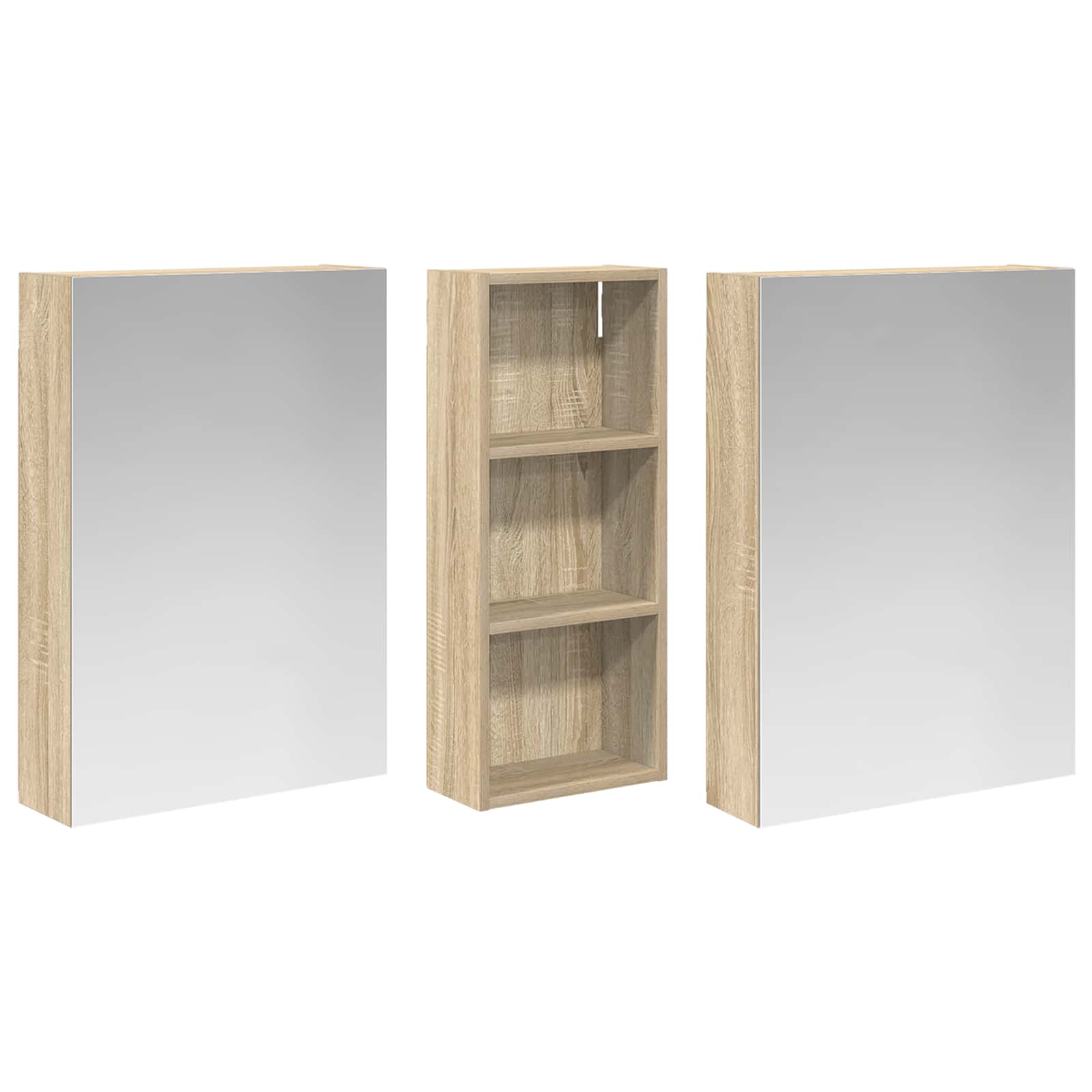 Σετ Ντουλαπιών Μπάνιου με ράφι 3 pcs 130 x 14,5 x 70 εκ - Pakobazaar