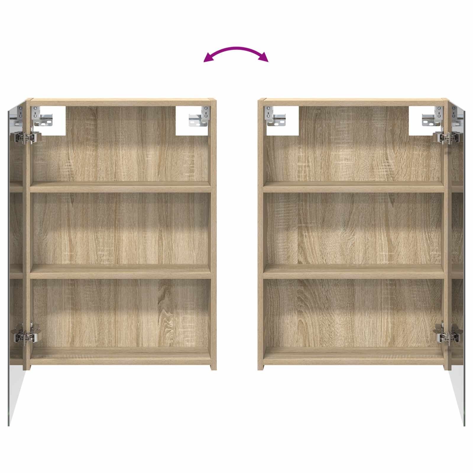 Σετ Ντουλαπιών Μπάνιου με ράφι 3 pcs 130 x 14,5 x 70 εκ - Pakobazaar