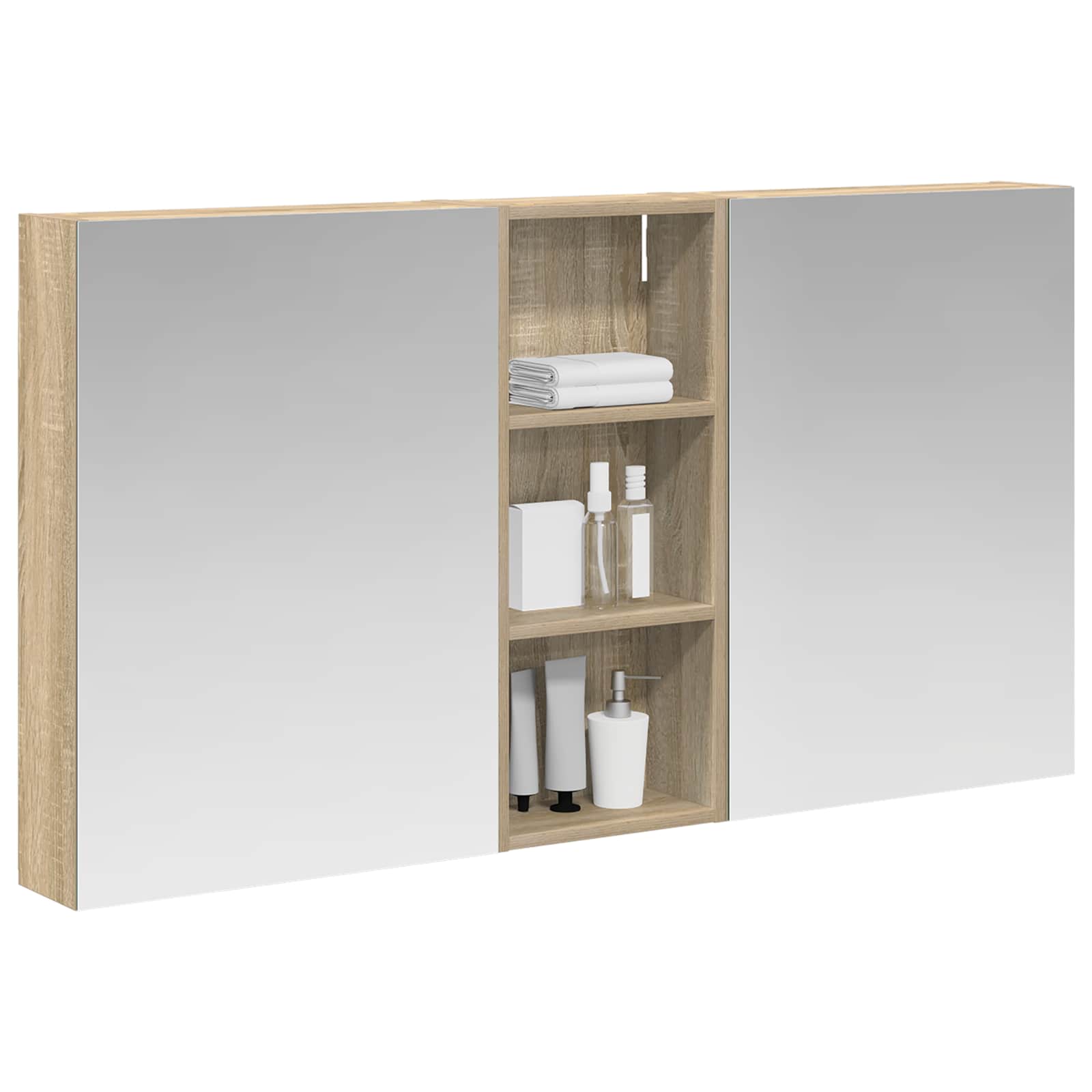 Σετ Ντουλαπιών Μπάνιου με ράφι 3 pcs 130 x 14,5 x 70 εκ - Pakobazaar