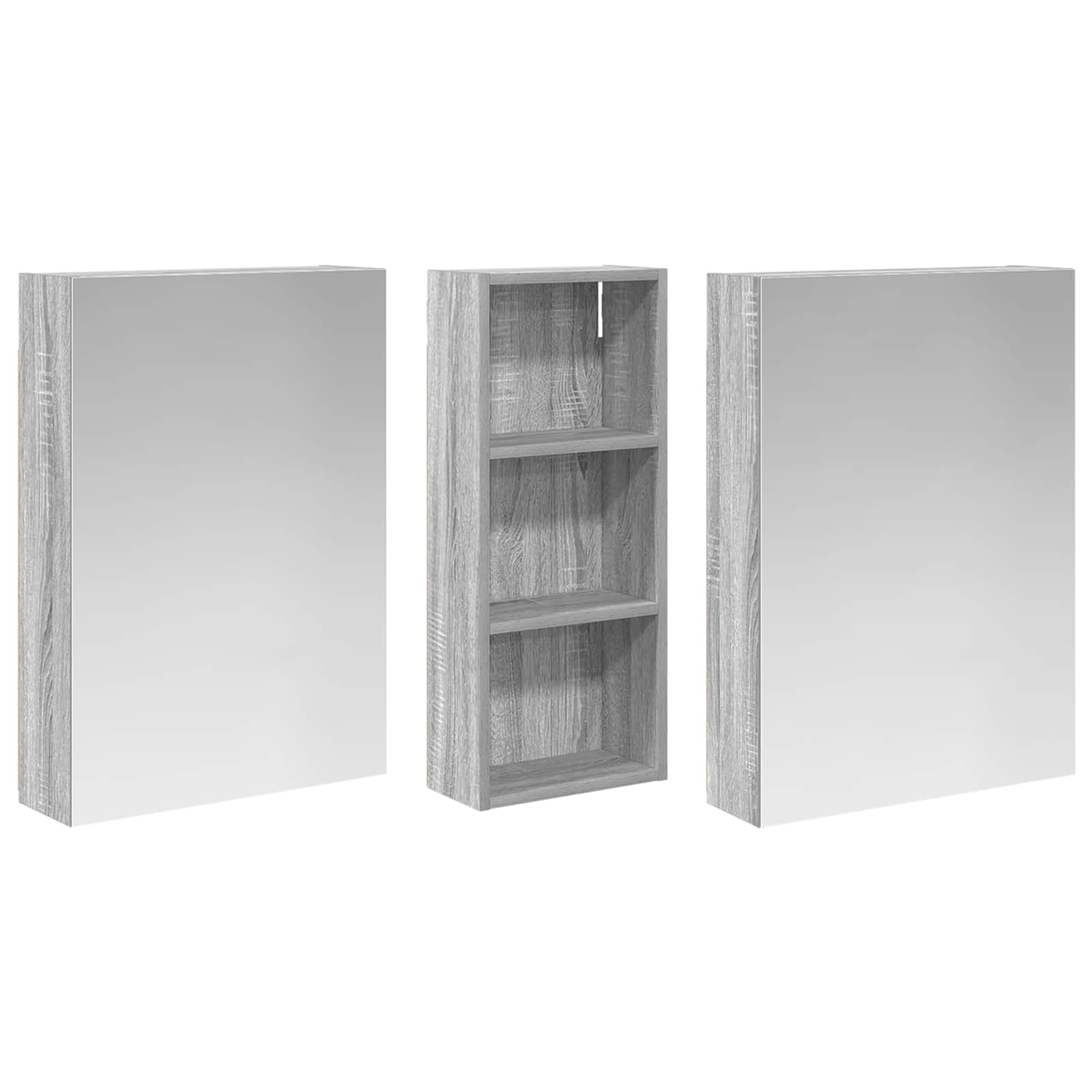 Σετ Ντουλαπιών Μπάνιου με ράφι 3 pcs 130 x 14,5 x 70 εκ - Pakobazaar