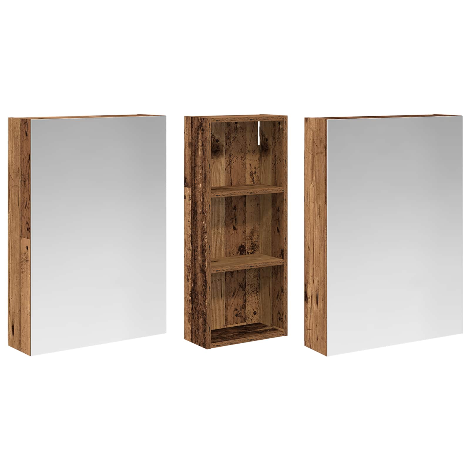 Σετ Ντουλαπιών Μπάνιου με ράφι 3 pcs 130 x 14,5 x 70 εκ - Pakobazaar