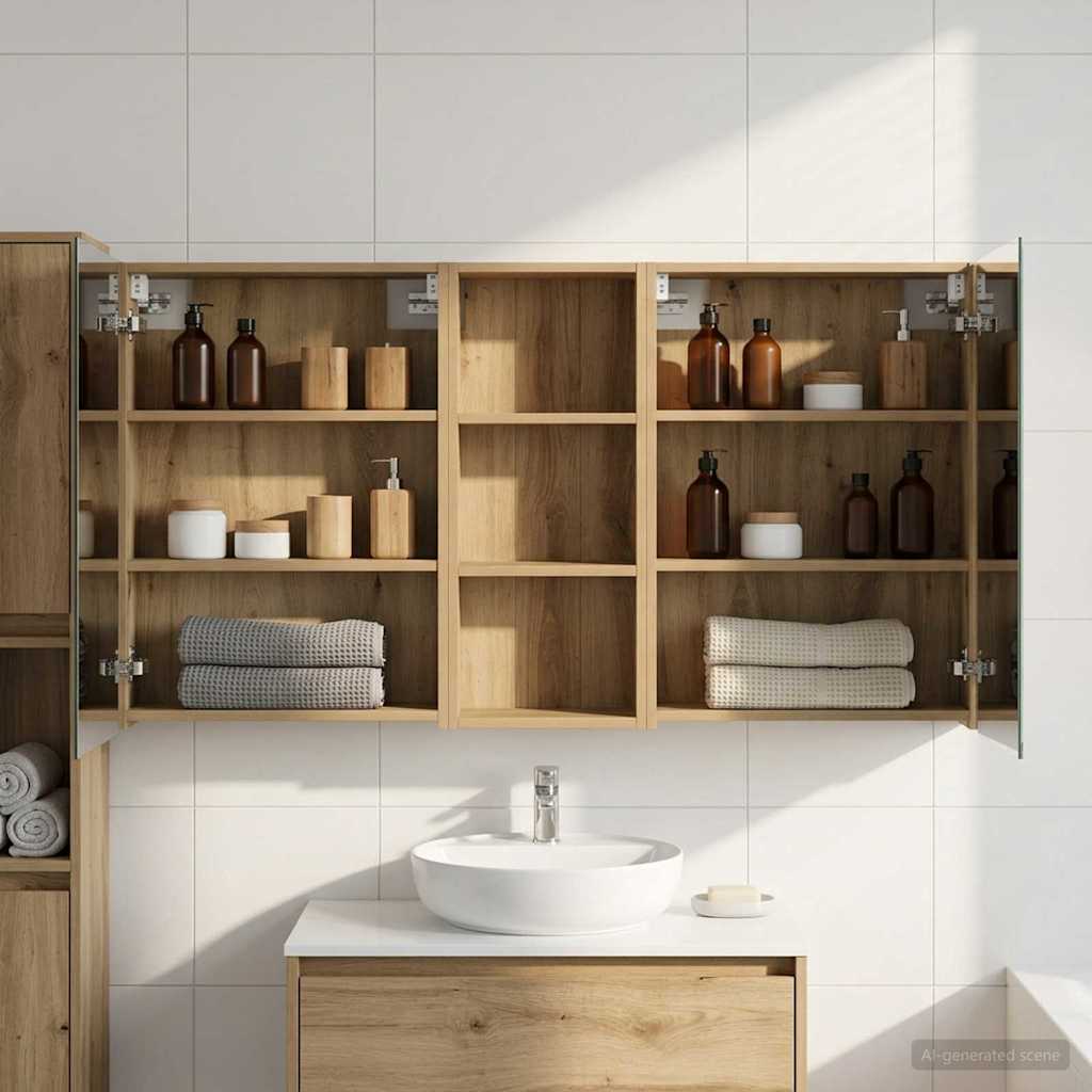 Σετ Ντουλαπιών Μπάνιου 3 τμχ. 130 x 14,5 x 70 εκ - Pakobazaar