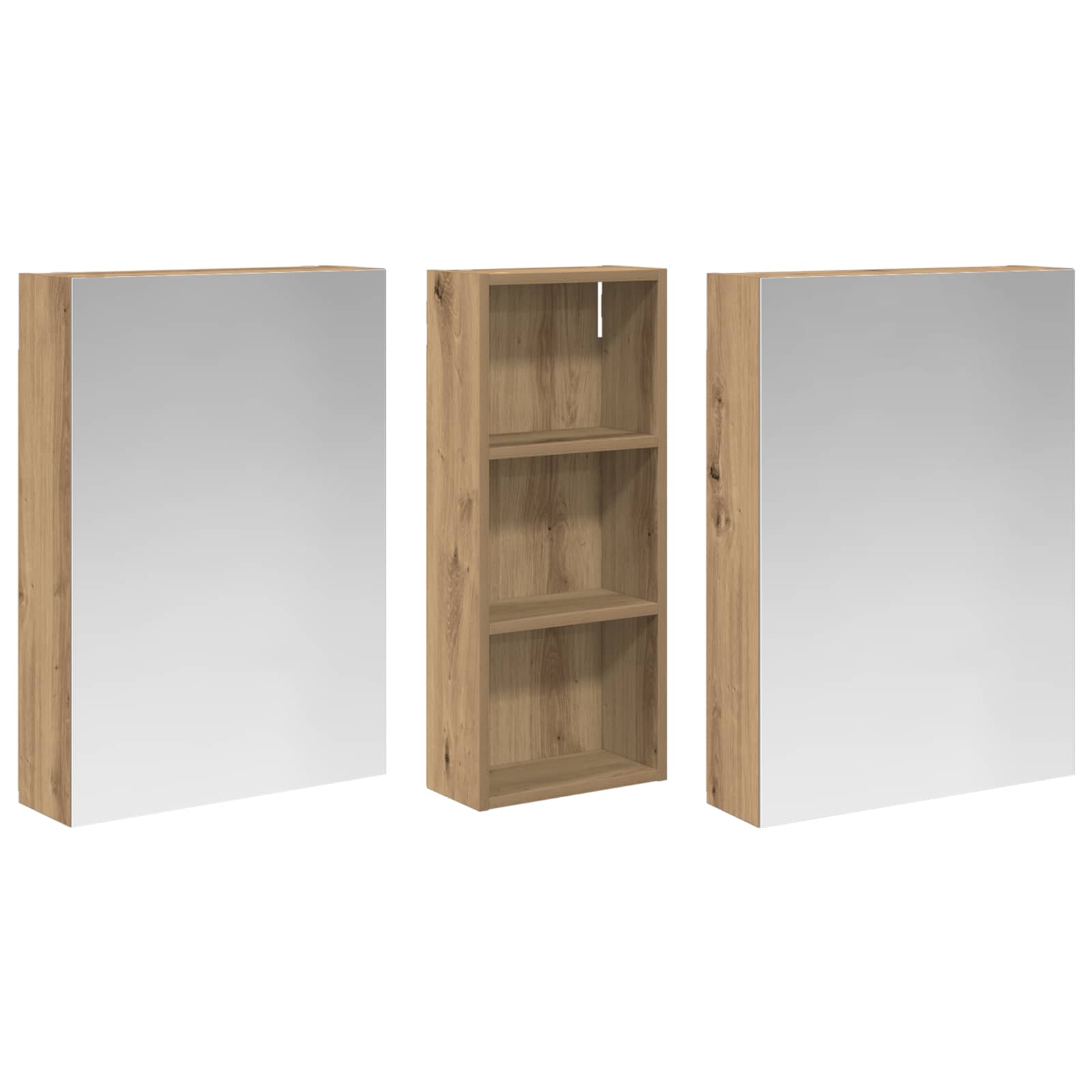 Σετ Ντουλαπιών Μπάνιου με ράφι 3 pcs 130 x 14,5 x 70 εκ - Pakobazaar