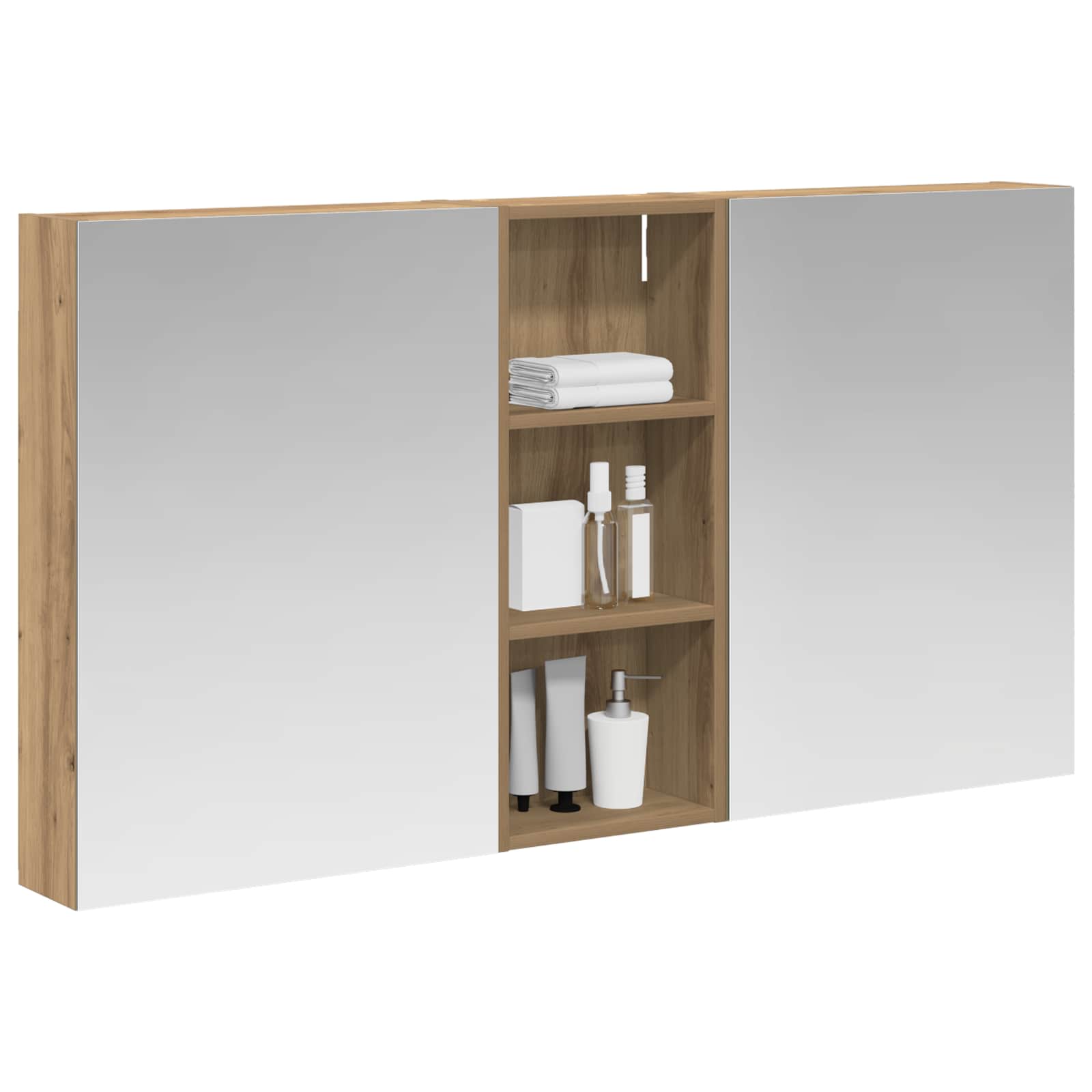 Σετ Ντουλαπιών Μπάνιου με ράφι 3 pcs 130 x 14,5 x 70 εκ - Pakobazaar