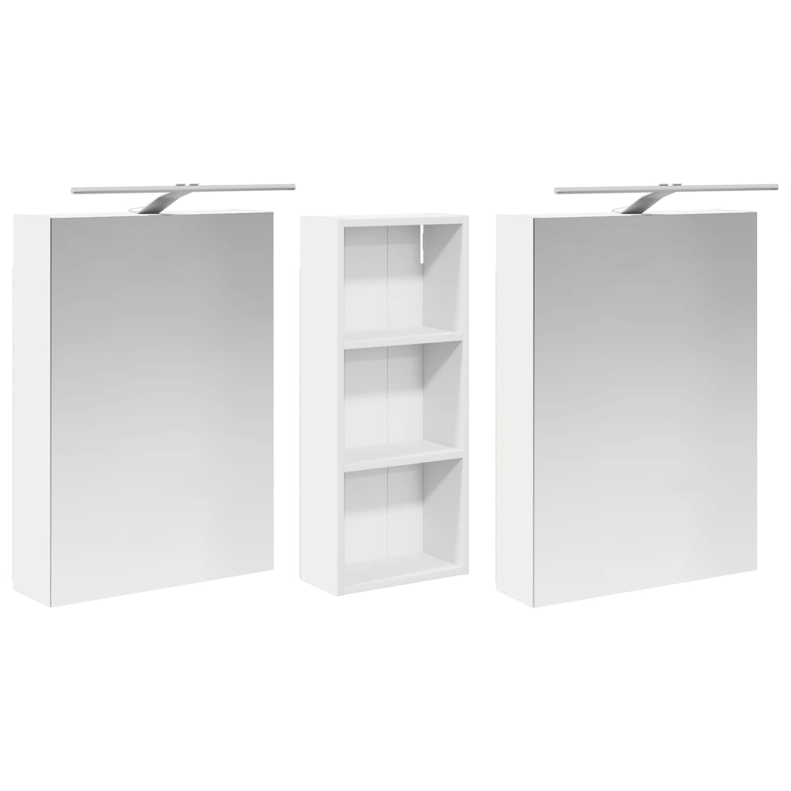 Σετ Ντουλαπιών Μπάνιου με ράφι 3 pcs 130 x 14,5 x 70 εκ - Pakobazaar