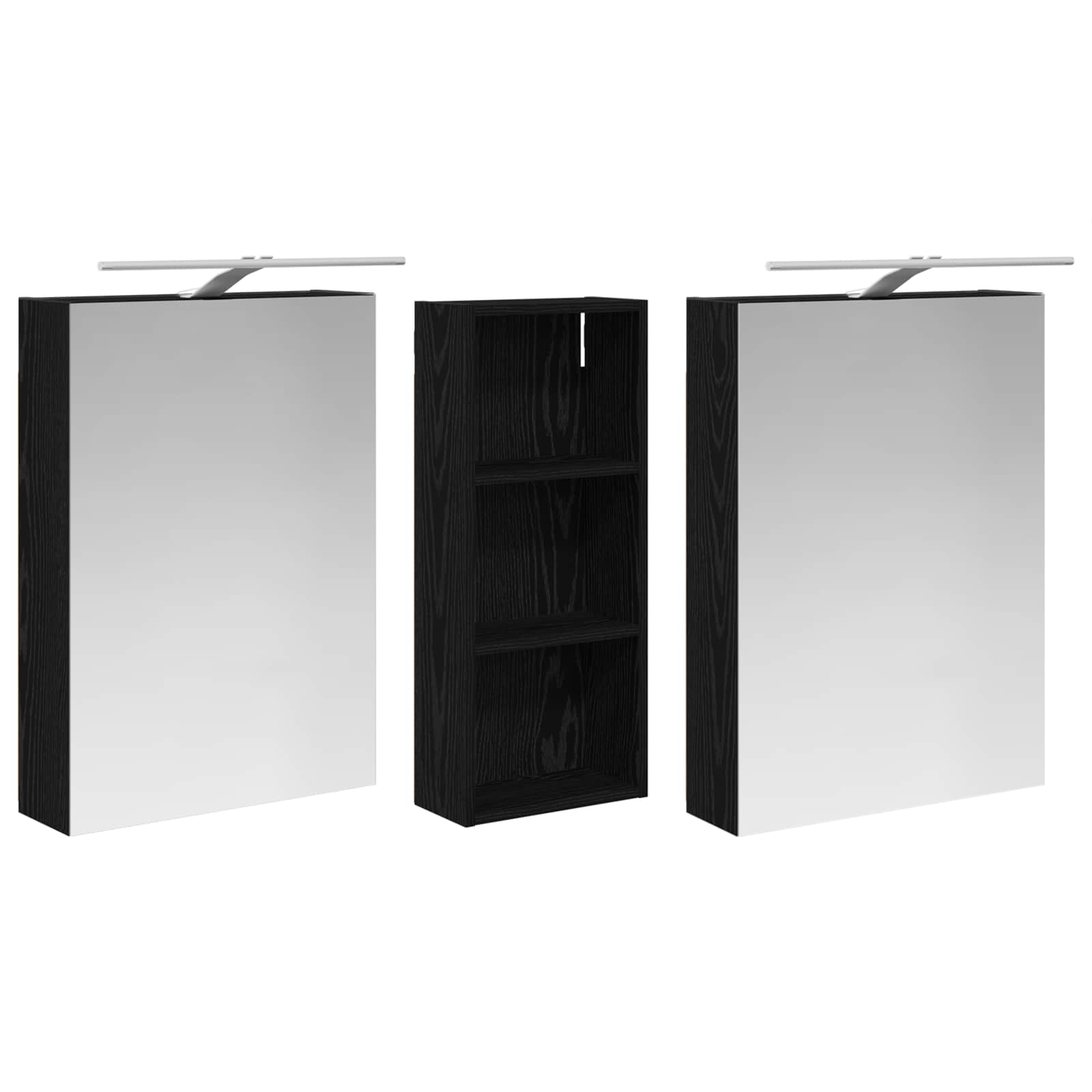 Σετ Ντουλαπιών Μπάνιου με ράφι 3 pcs 130 x 14,5 x 70 εκ - Pakobazaar