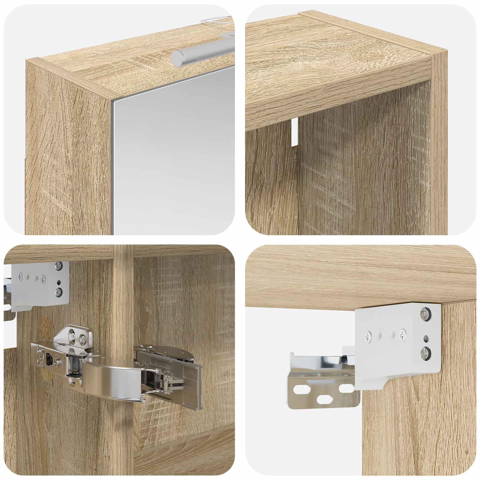Σετ Ντουλαπιών Μπάνιου με ράφι 3 pcs 130 x 14,5 x 70 εκ - Pakobazaar