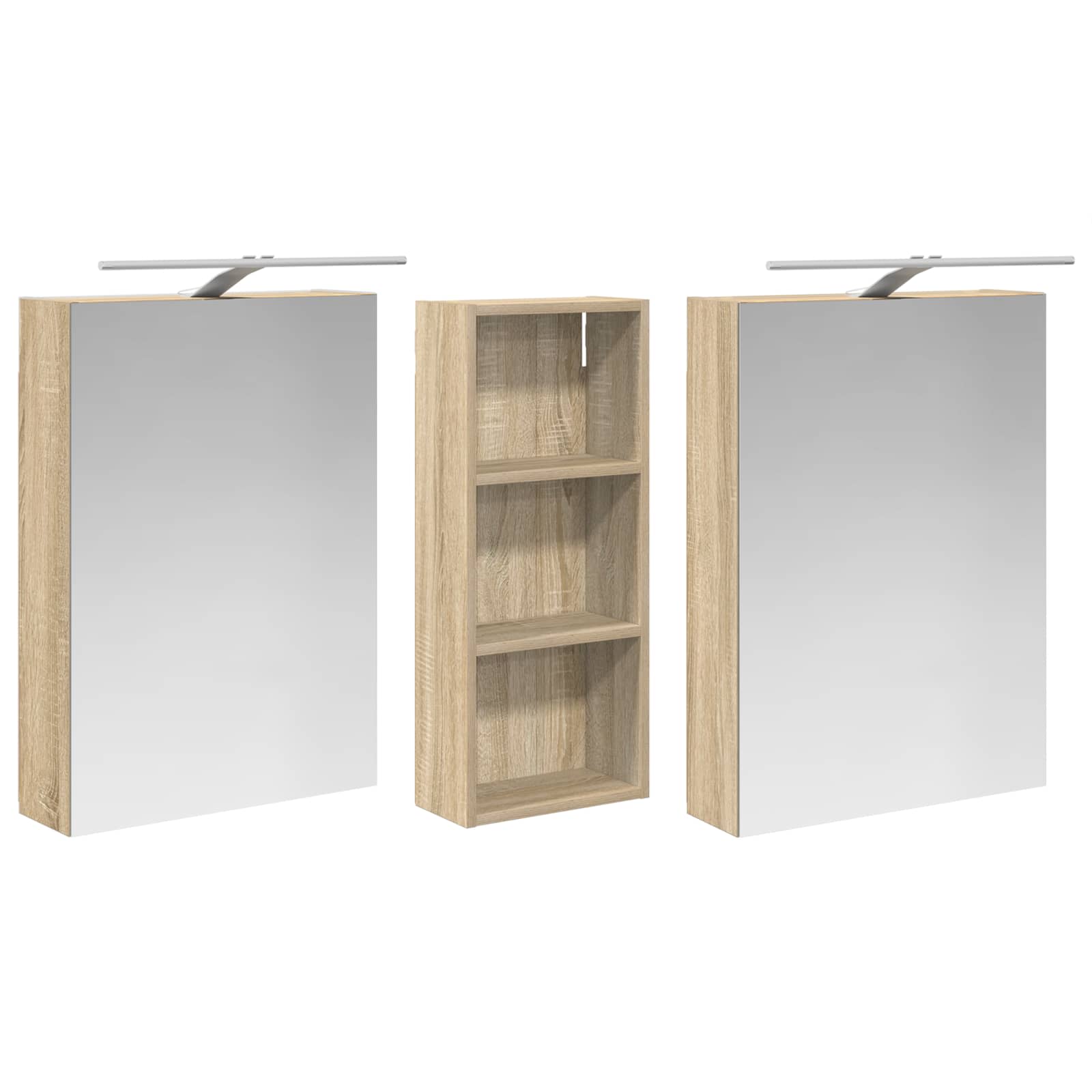Σετ Ντουλαπιών Μπάνιου με ράφι 3 pcs 130 x 14,5 x 70 εκ - Pakobazaar