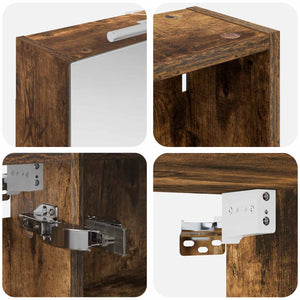 Σετ Ντουλαπιών Μπάνιου με ράφι 3 pcs 130 x 14,5 x 70 εκ - Pakobazaar
