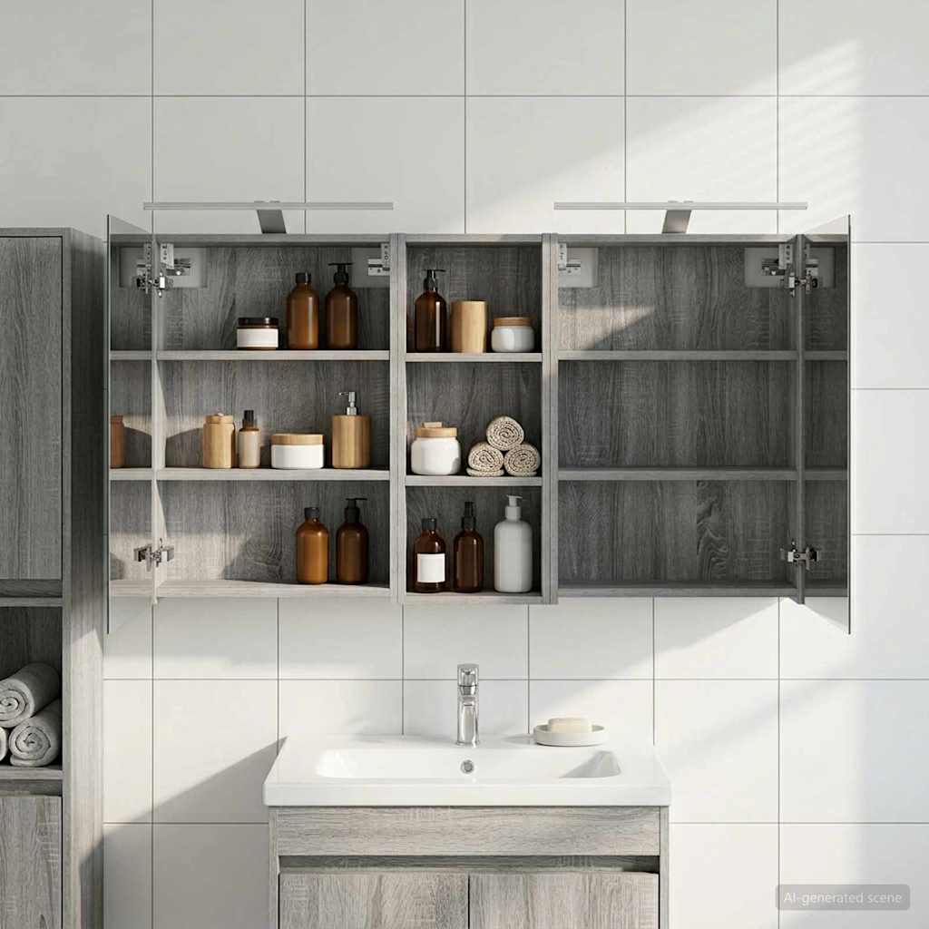 Σετ Ντουλαπιών Μπάνιου 3 τμχ. 130 x 14,5 x 70 εκ - Pakobazaar