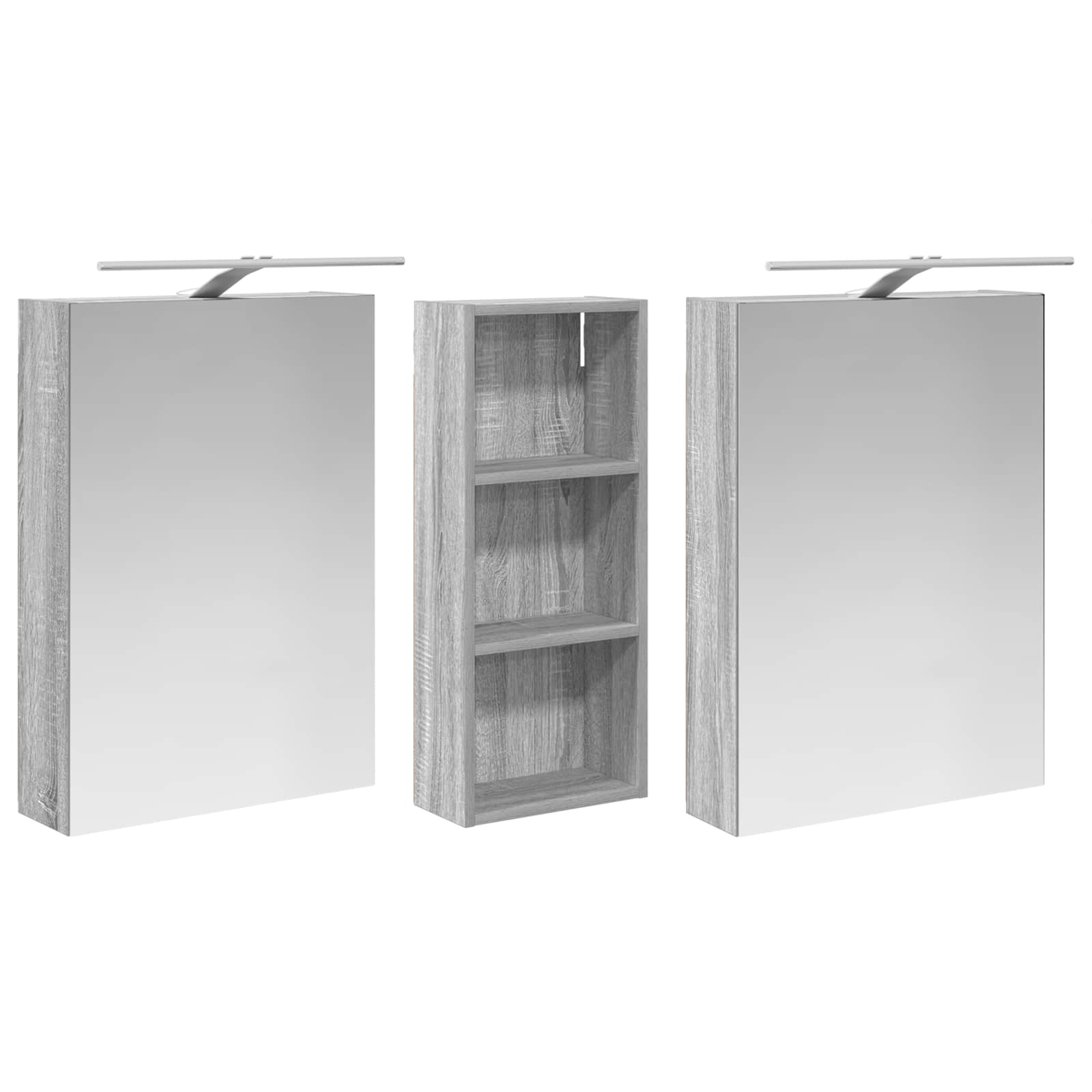 Σετ Ντουλαπιών Μπάνιου με ράφι 3 pcs 130 x 14,5 x 70 εκ - Pakobazaar