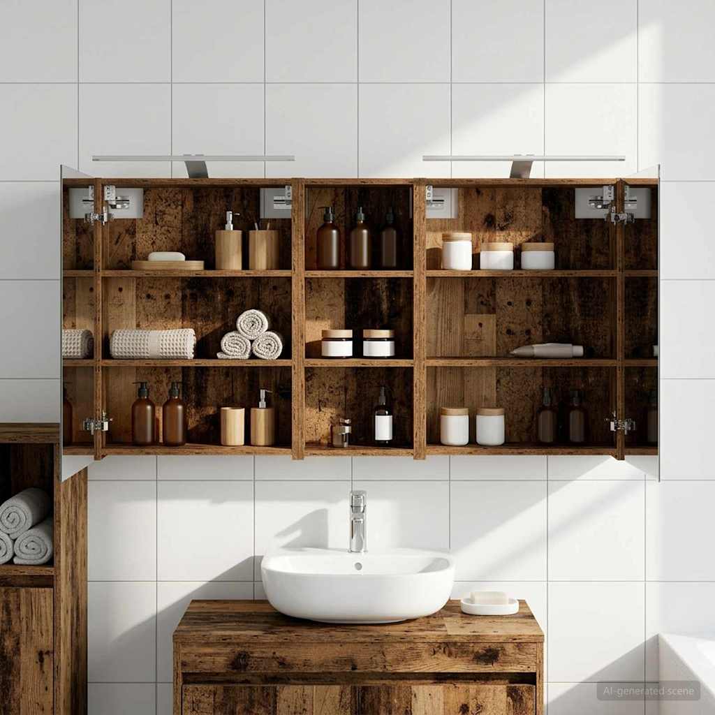 Σετ Ντουλαπιών Μπάνιου 3 τμχ. 130 x 14,5 x 70 εκ - Pakobazaar
