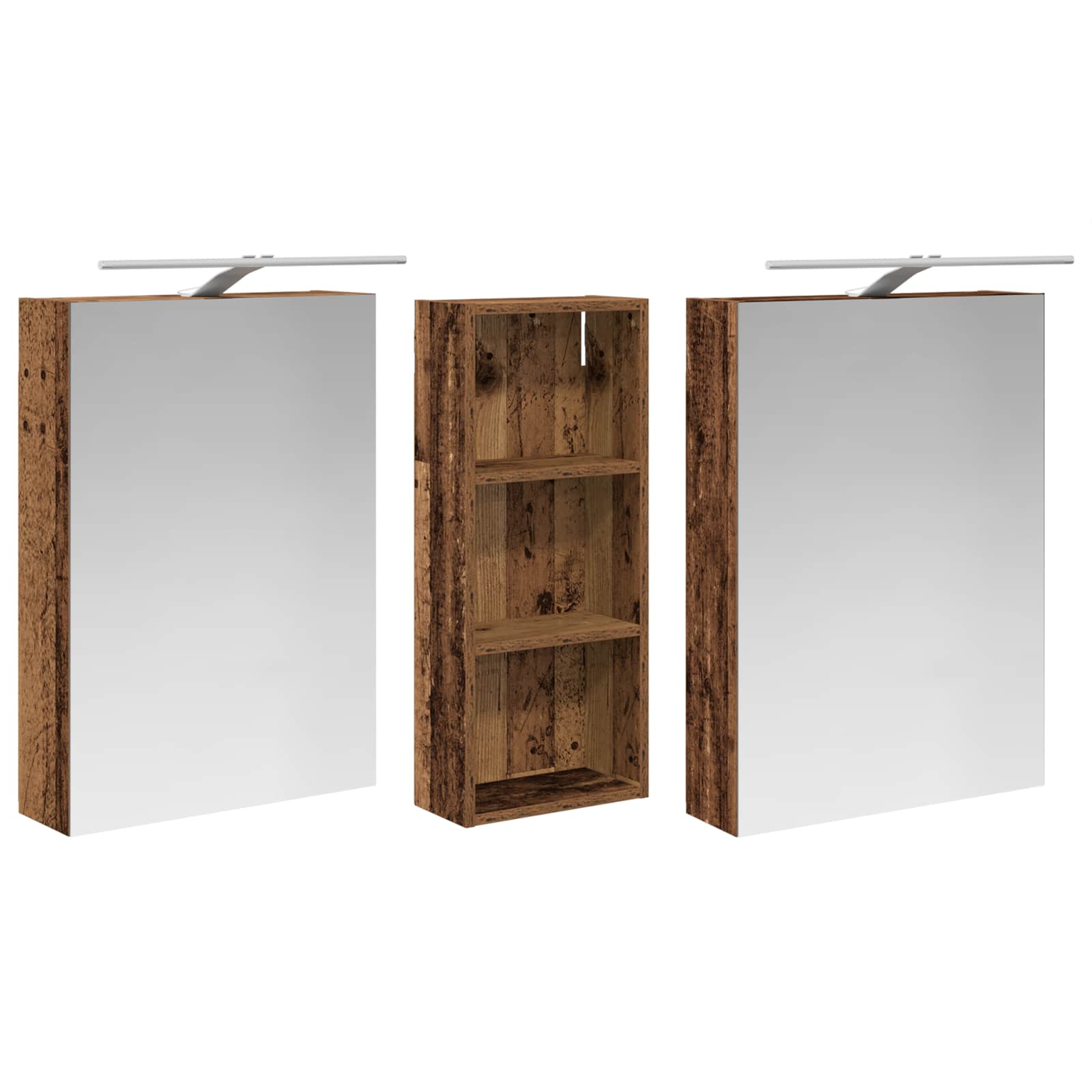 Σετ Ντουλαπιών Μπάνιου με ράφι 3 pcs 130 x 14,5 x 70 εκ - Pakobazaar