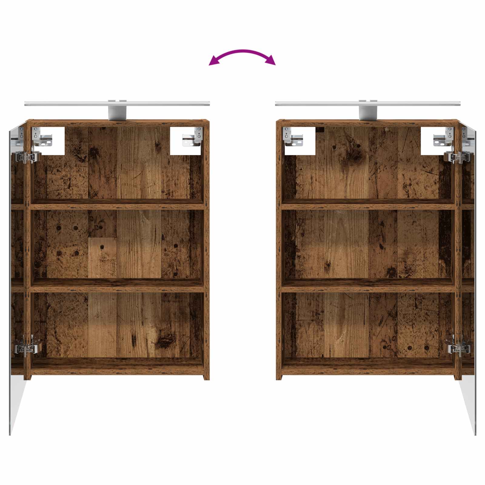 Σετ Ντουλαπιών Μπάνιου με ράφι 3 pcs 130 x 14,5 x 70 εκ - Pakobazaar