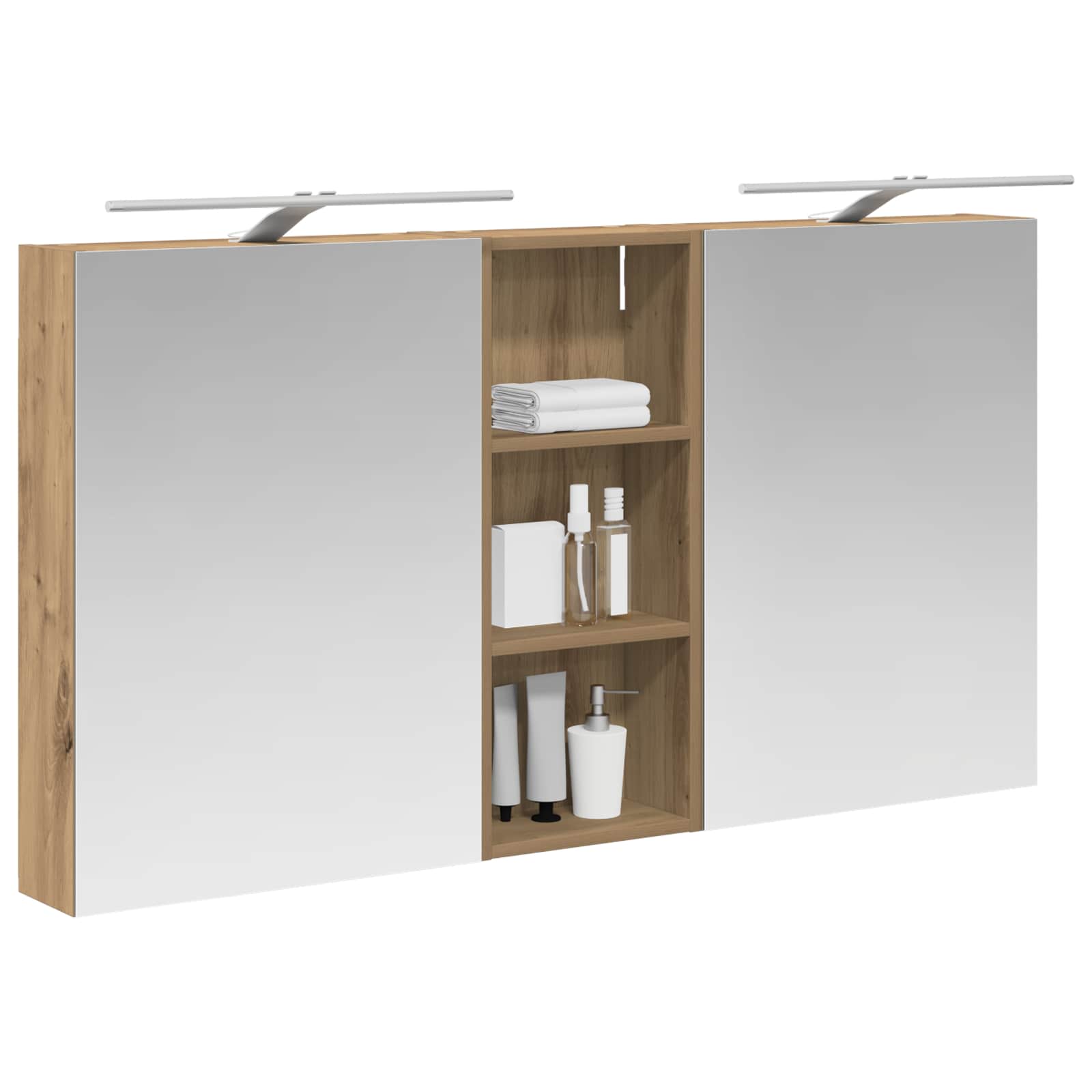 Σετ Ντουλαπιών Μπάνιου με ράφι 3 pcs 130 x 14,5 x 70 εκ - Pakobazaar