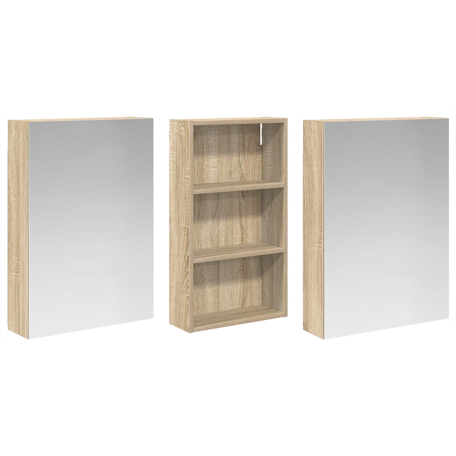 Σετ Ντουλαπιών Μπάνιου με ράφι 3 pcs 140 x 14,5 x 70 εκ - Pakobazaar