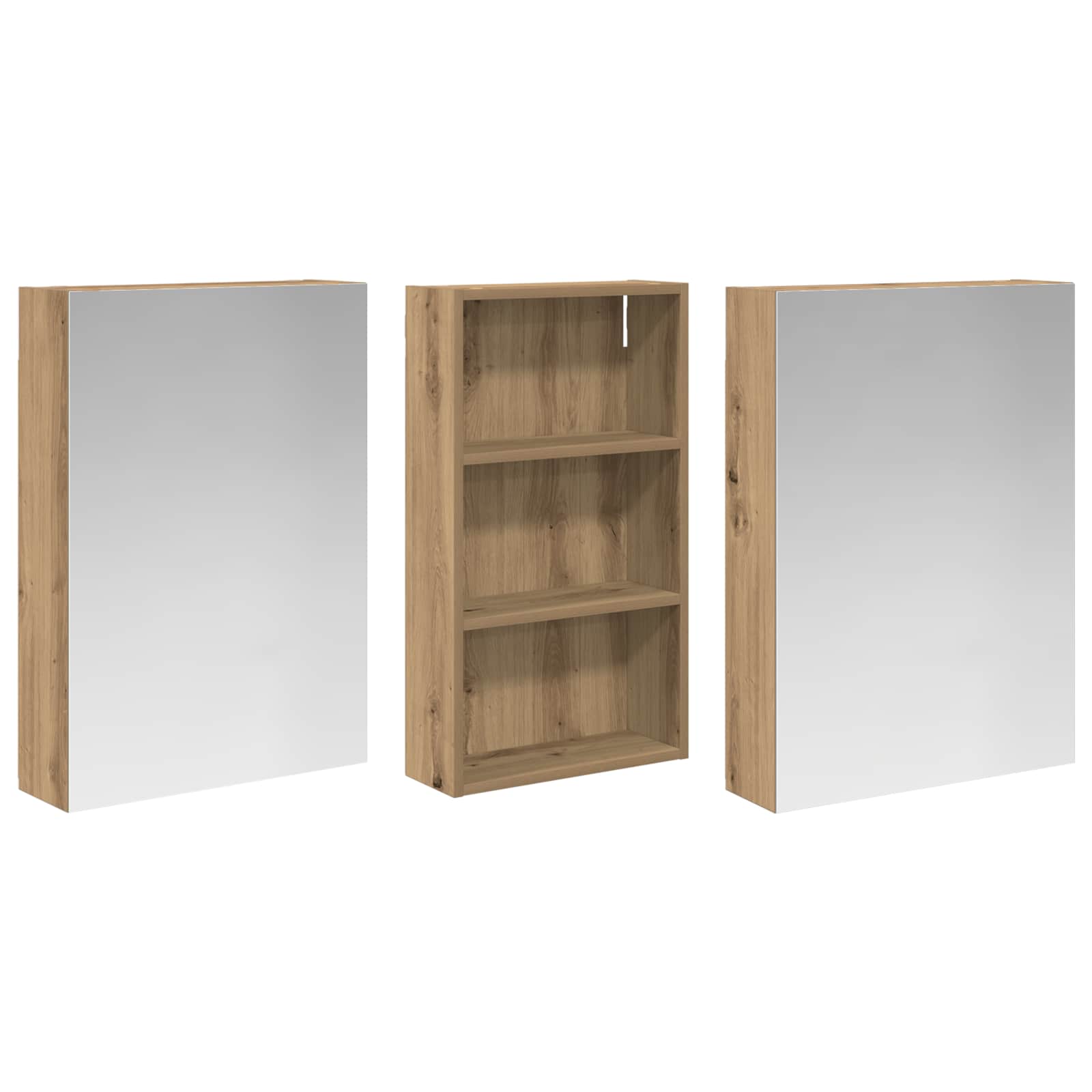 Σετ Ντουλαπιών Μπάνιου με ράφι 3 pcs 140 x 14,5 x 70 εκ - Pakobazaar
