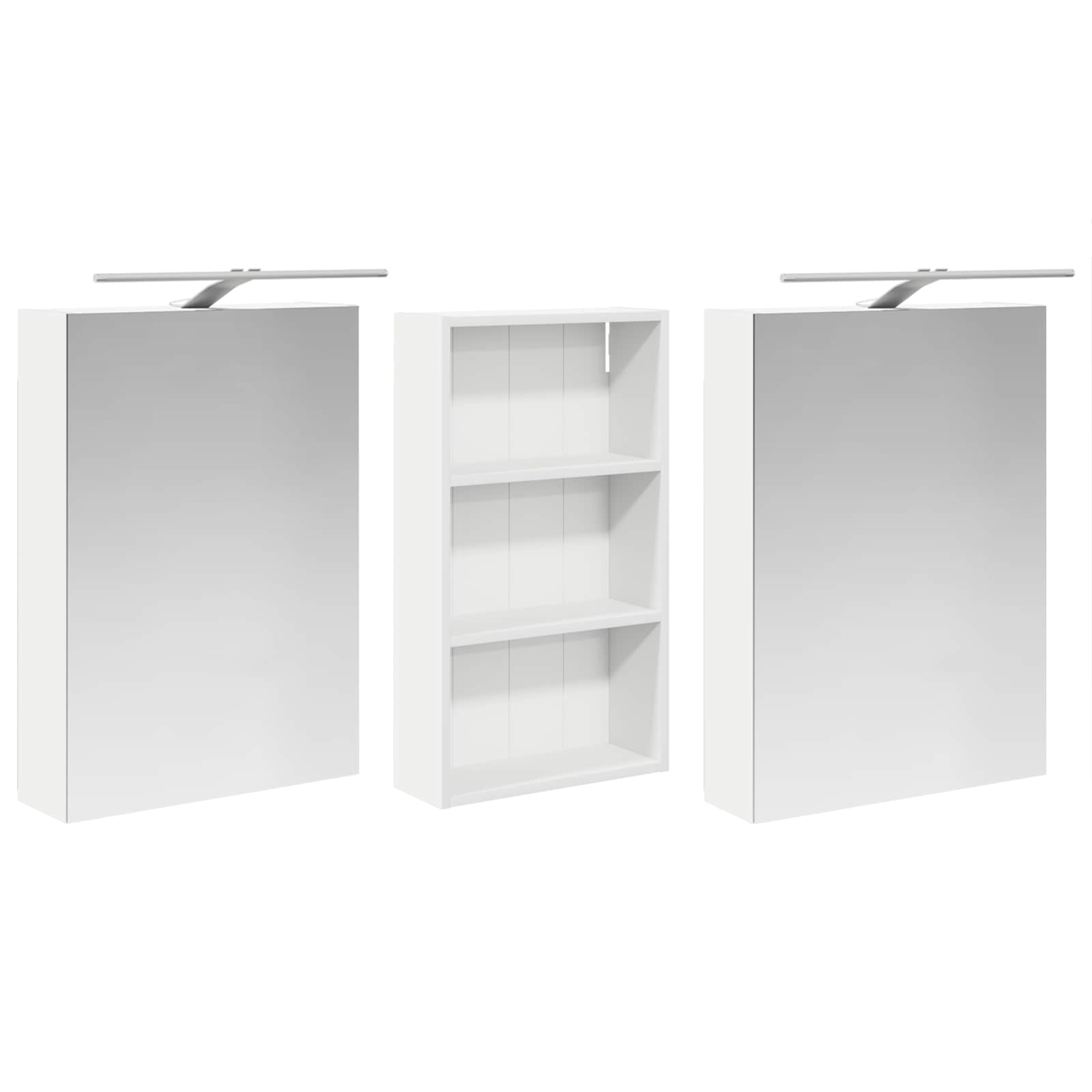 Σετ Ντουλαπιών Μπάνιου με ράφι 3 pcs 140 x 14,5 x 70 εκ - Pakobazaar