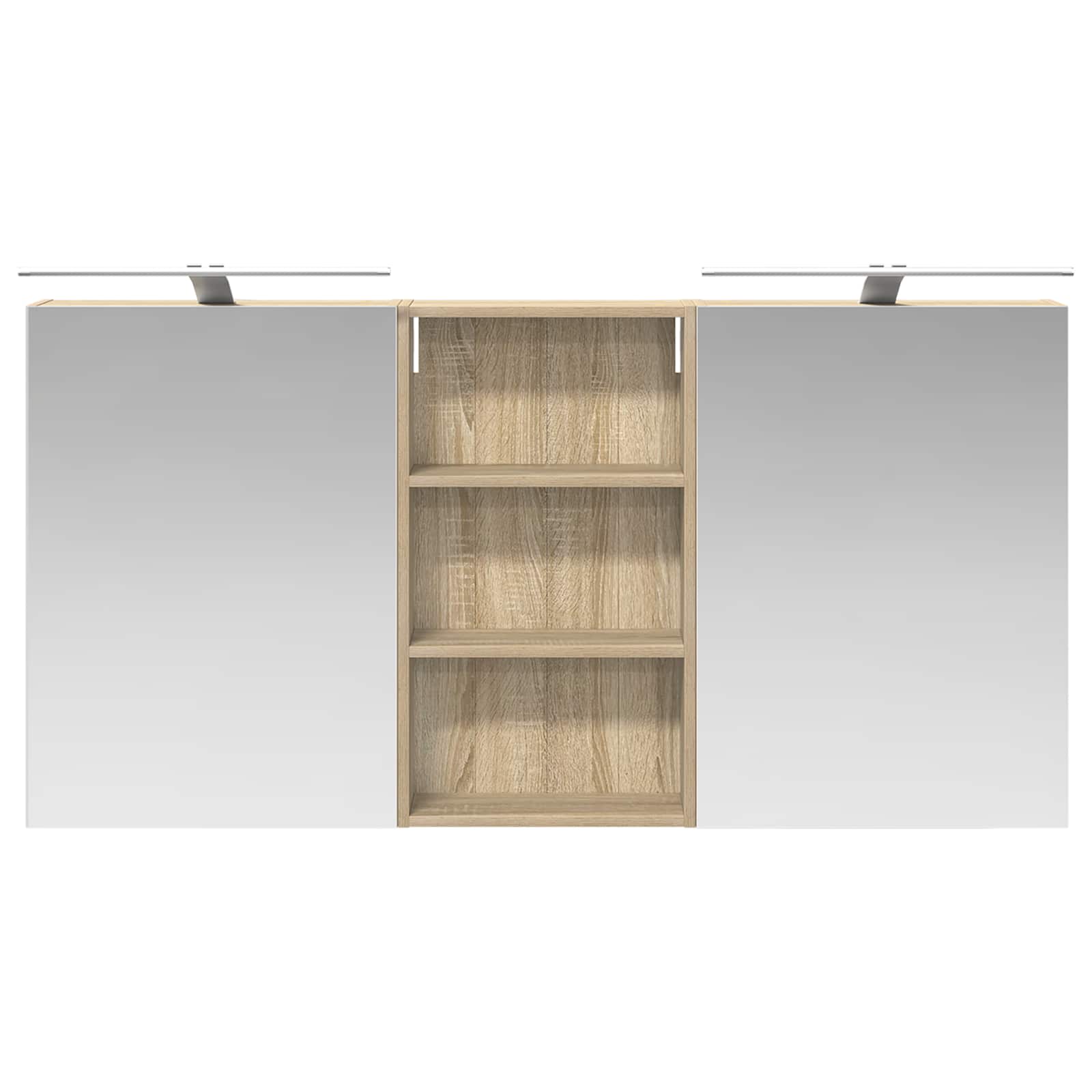 Σετ Ντουλαπιών Μπάνιου με ράφι 3 pcs 140 x 14,5 x 70 εκ - Pakobazaar