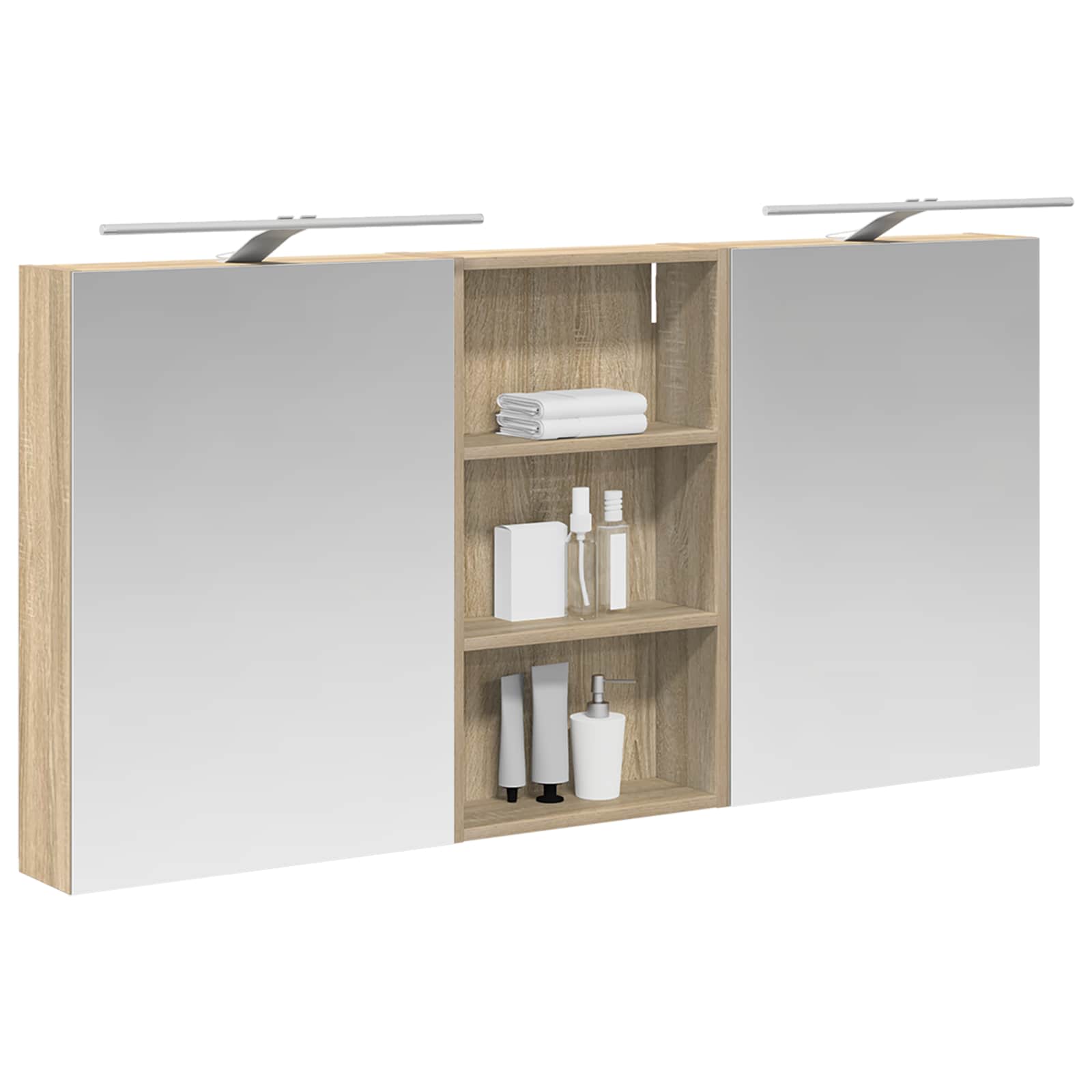 Σετ Ντουλαπιών Μπάνιου με ράφι 3 pcs 140 x 14,5 x 70 εκ - Pakobazaar