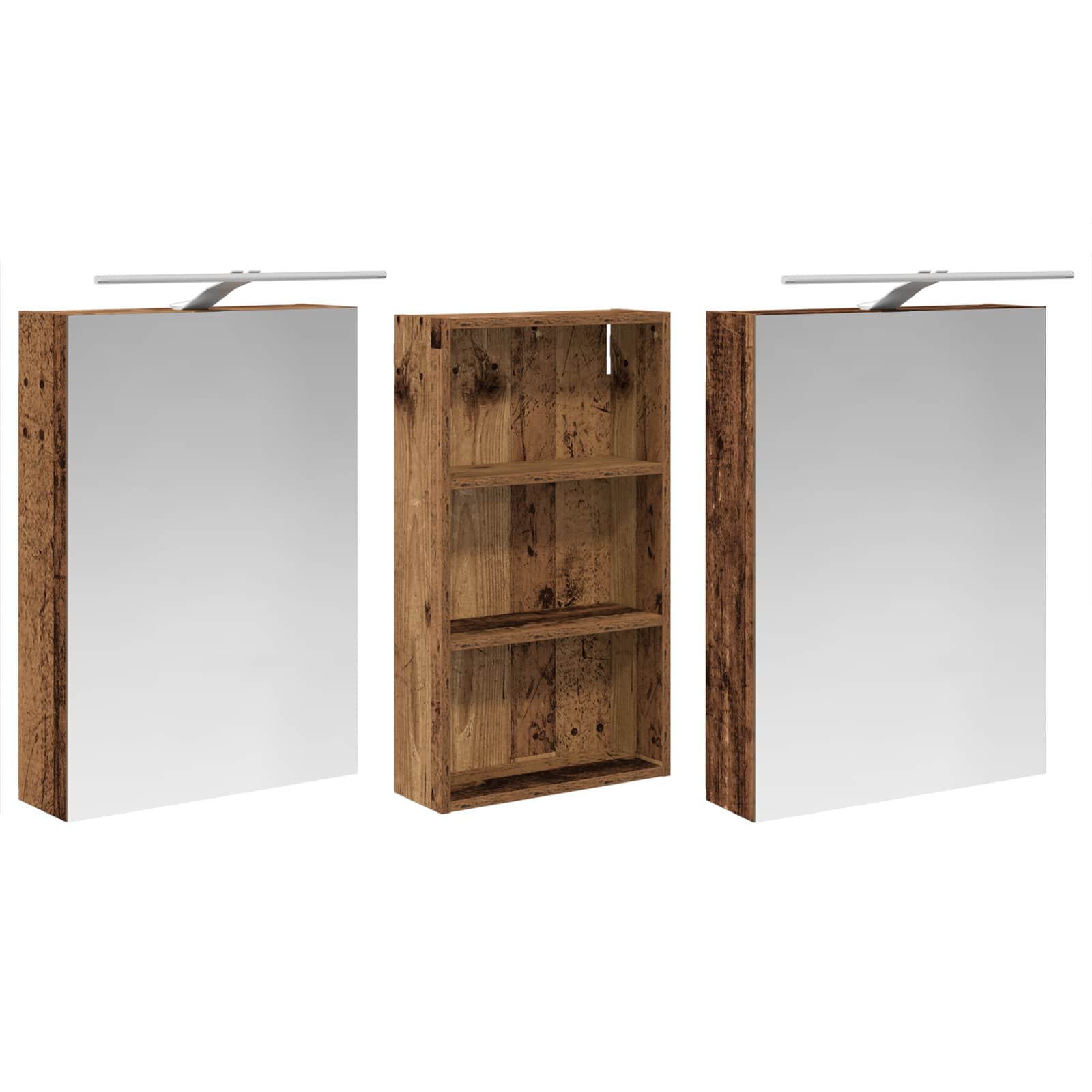 Σετ Ντουλαπιών Μπάνιου με ράφι 3 pcs 140 x 14,5 x 70 εκ - Pakobazaar