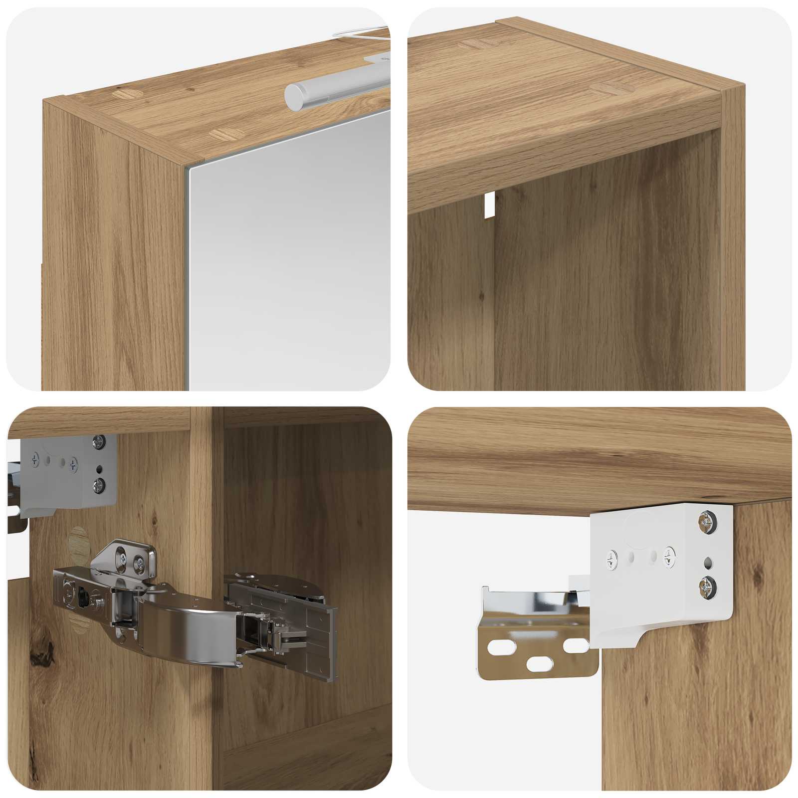 Σετ Ντουλαπιών Μπάνιου με ράφι 3 pcs 140 x 14,5 x 70 εκ - Pakobazaar