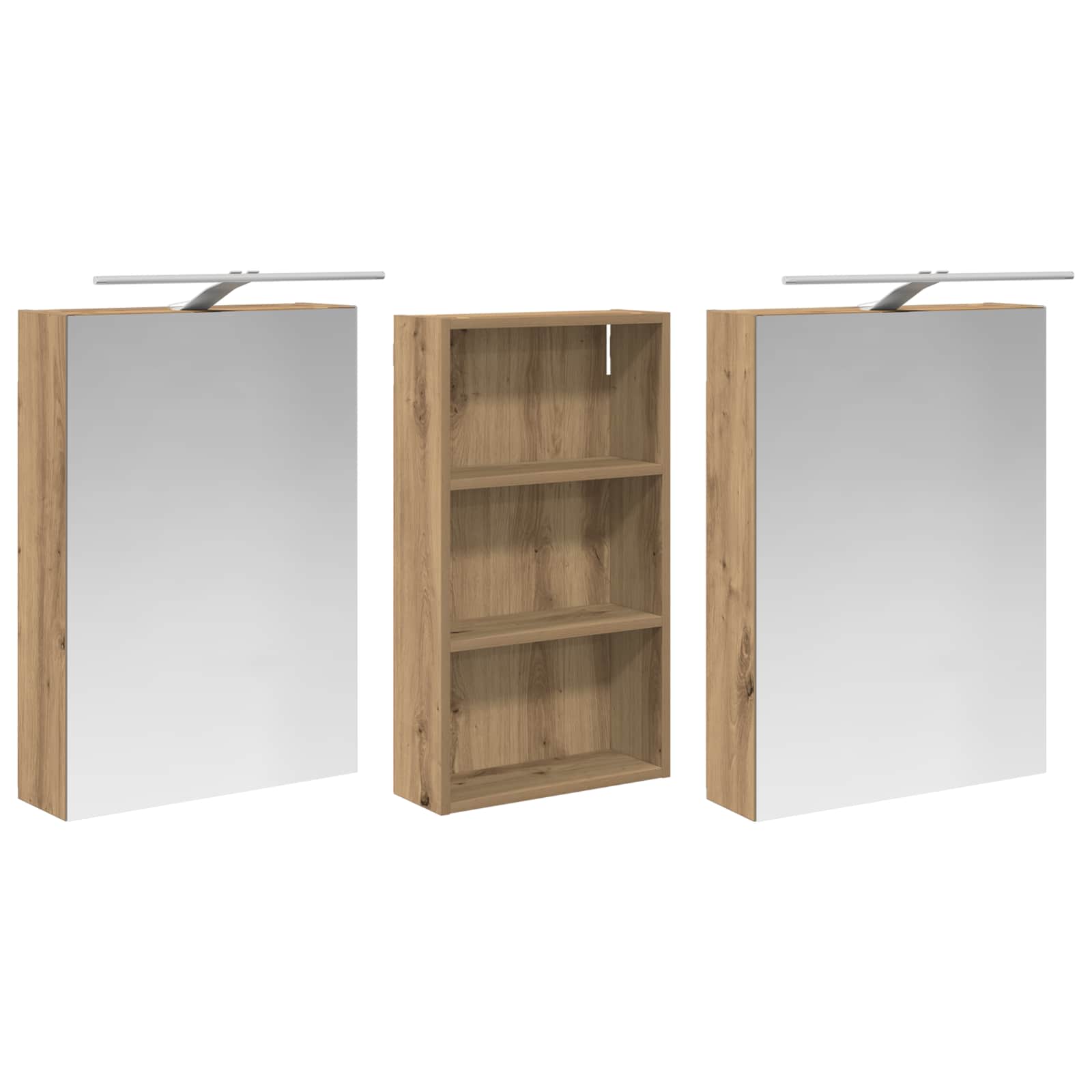 Σετ Ντουλαπιών Μπάνιου με ράφι 3 pcs 140 x 14,5 x 70 εκ - Pakobazaar