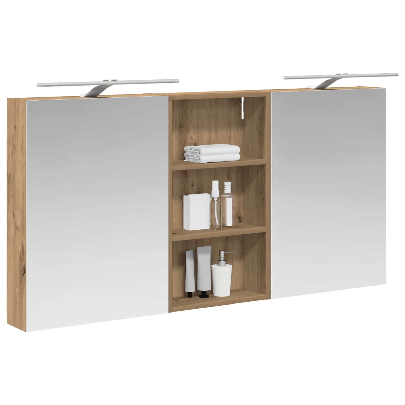 Σετ Ντουλαπιών Μπάνιου με ράφι 3 pcs 140 x 14,5 x 70 εκ - Pakobazaar