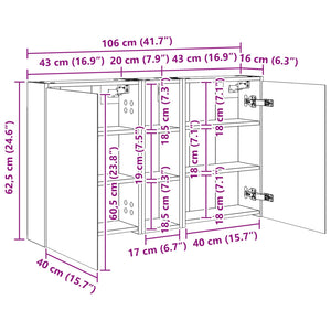 Σετ Ντουλαπιών Μπάνιου 3 pcs 106 x 16 x 62,5 εκ. - Pakobazaar