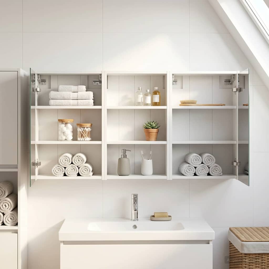 Σετ Ντουλαπιών Μπάνιου με ράφι 3 pcs 126 x 16 x 62.5 εκ. - Pakobazaar