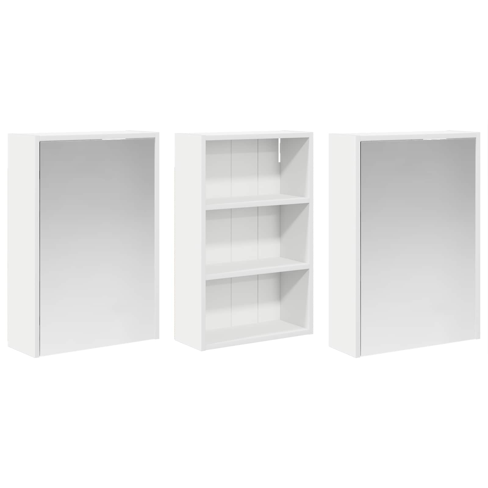 Σετ Ντουλαπιών Μπάνιου με ράφι 3 pcs 126 x 16 x 62.5 εκ. - Pakobazaar