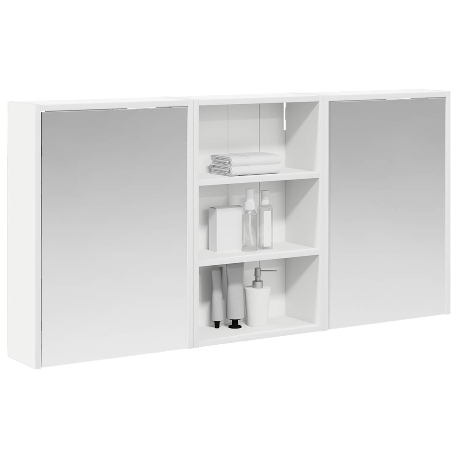 Σετ Ντουλαπιών Μπάνιου με ράφι 3 pcs 126 x 16 x 62.5 εκ. - Pakobazaar