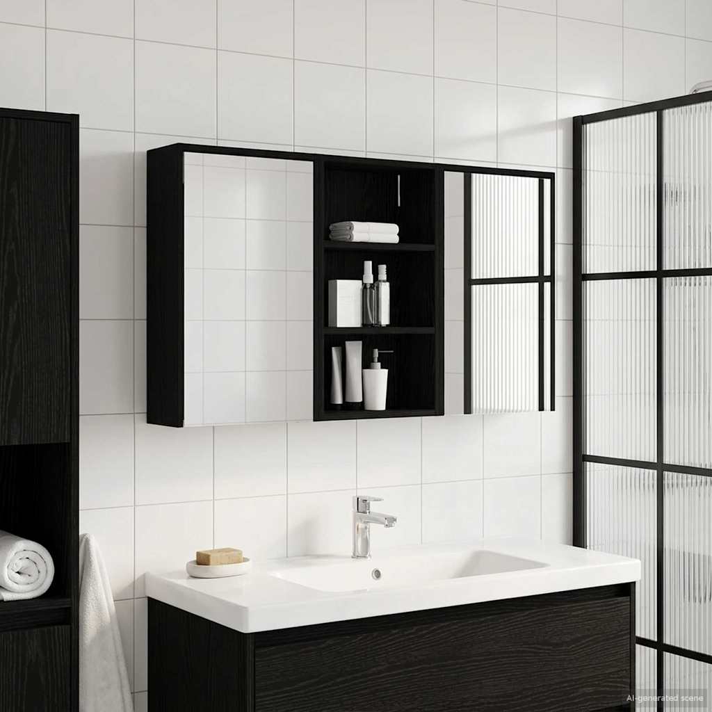 Σετ Ντουλαπιών Μπάνιου με ράφι 3 pcs 126 x 16 x 62.5 εκ. - Pakobazaar