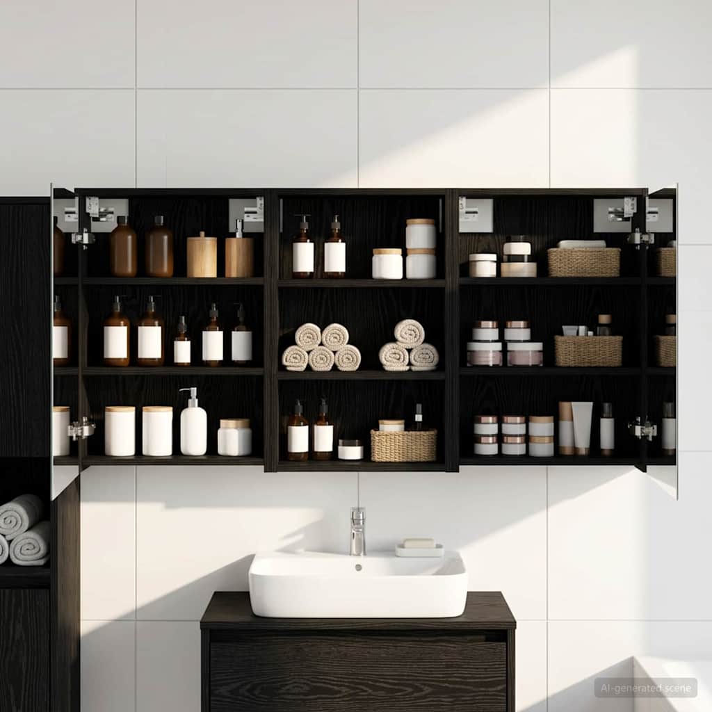 Σετ Ντουλαπιών Μπάνιου με ράφι 3 pcs 126 x 16 x 62.5 εκ. - Pakobazaar
