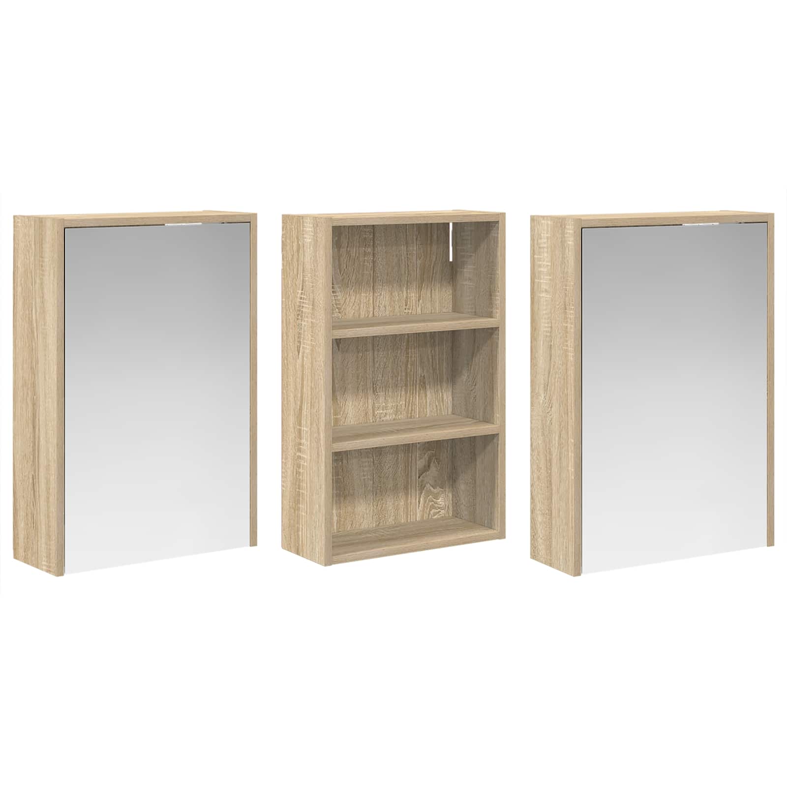 Σετ Ντουλαπιών Μπάνιου με ράφι 3 pcs 126 x 16 x 62.5 εκ. - Pakobazaar